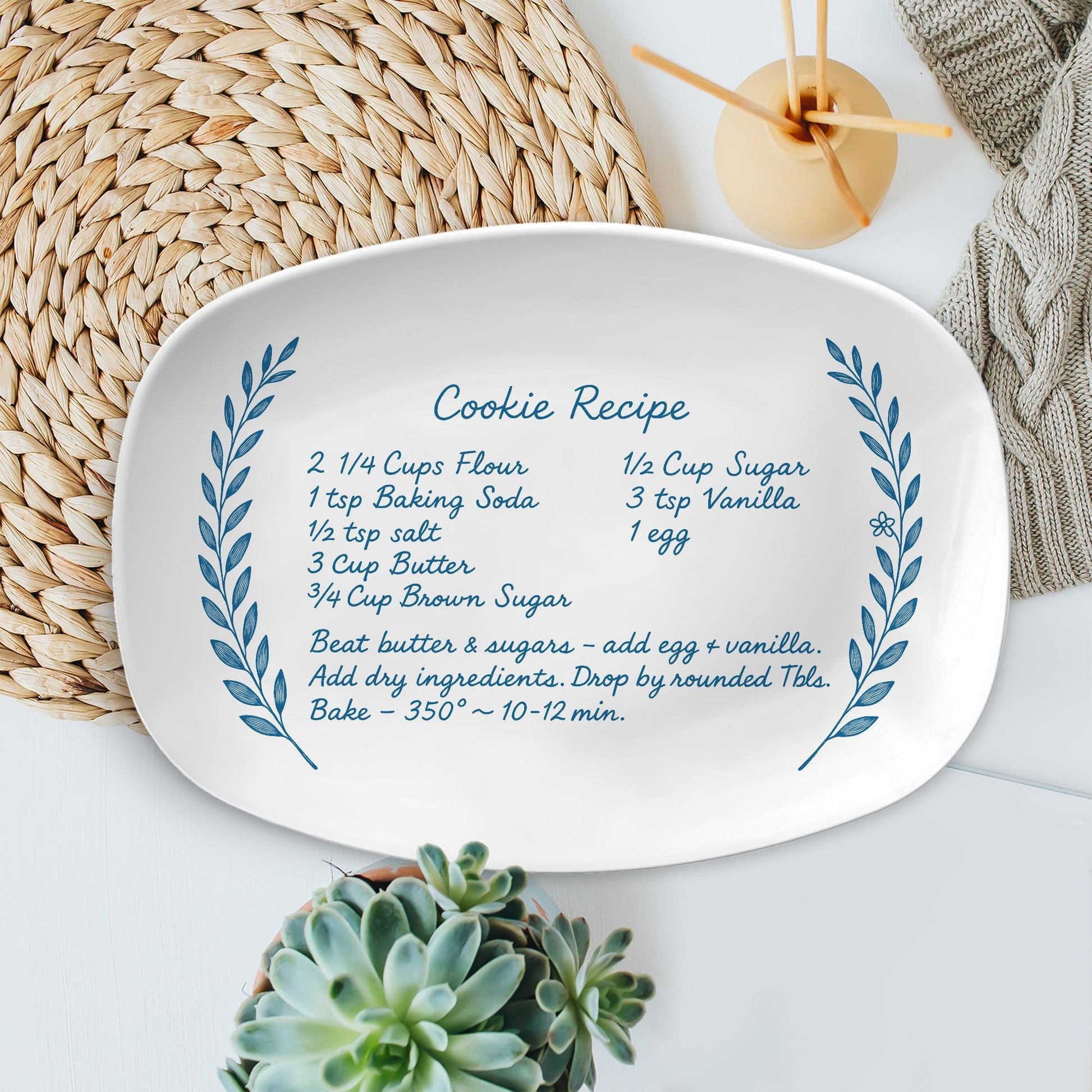 Custom Handwritten Recipe Platter, Personalized Family Heirloom Plate, Memorial Keepsake plate, Custom Baking Gift for Mom or Grandma