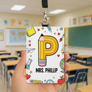 Personalized Teacher Badge Reel, Cute Retractable ID Holder, Funny Teacher Gift, Classroom Accessory, Back to School