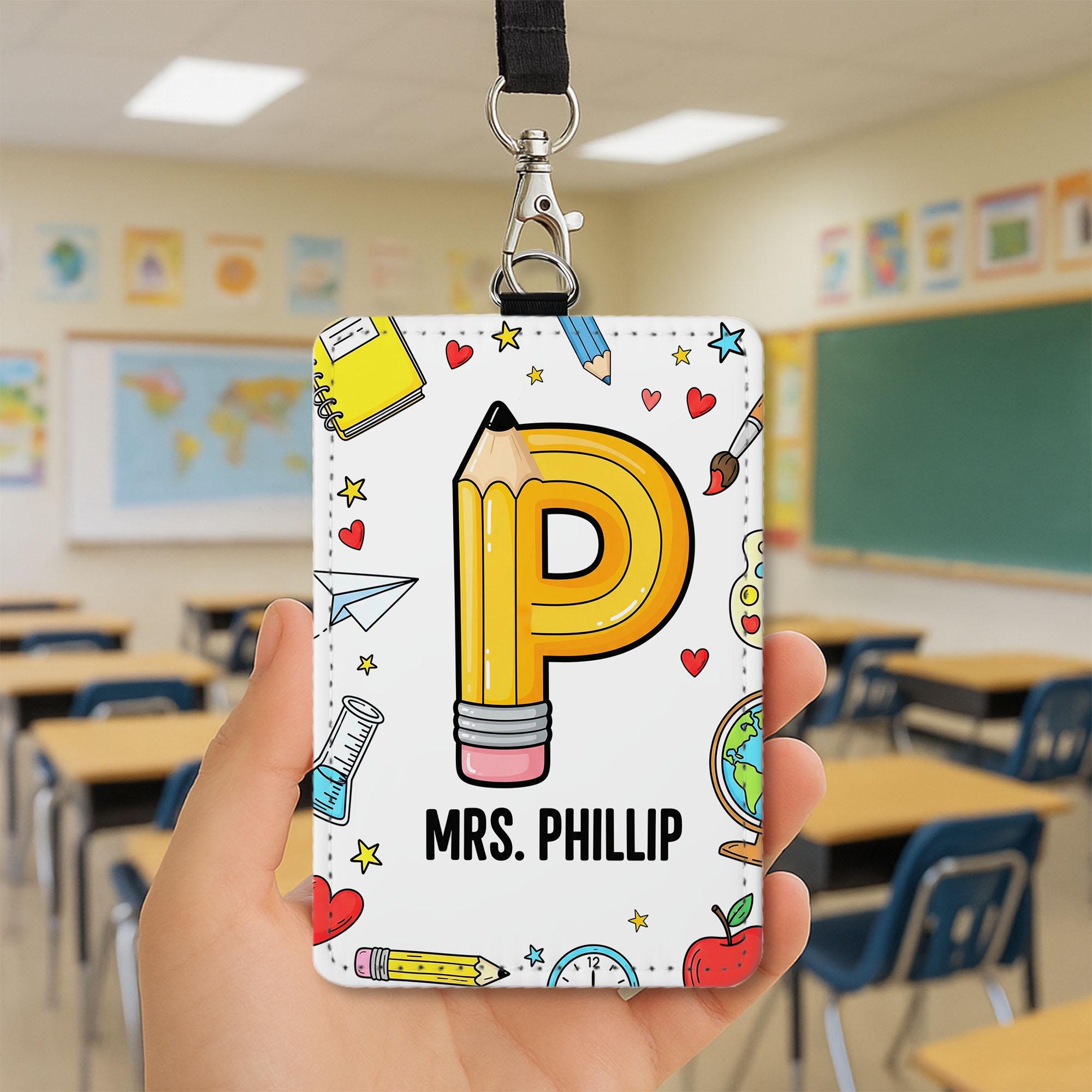 Personalized Teacher Badge Reel, Cute Retractable ID Holder, Funny Teacher Gift, Classroom Accessory, Back to School