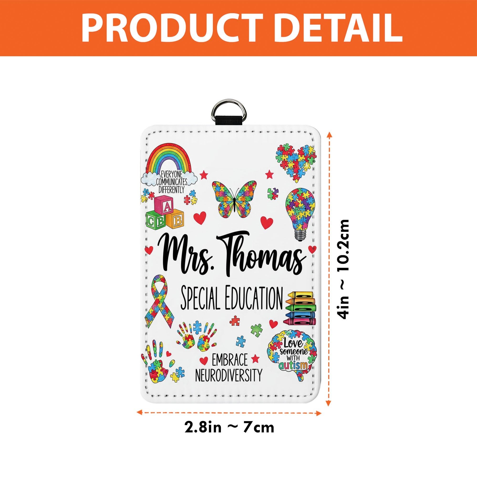 Personalized Special Education Badge Holder, Autism Awareness ID Reel, Neurodiversity Teacher Gift, Custom Name Tag, Paraeducator Lanyard