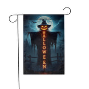 Spooky Halloween Garden Flag, Scarecrow Jack O'Lantern Yard Decor, Creepy Outdoor Banner, Gothic Holiday Decoration for Porch & Lawn