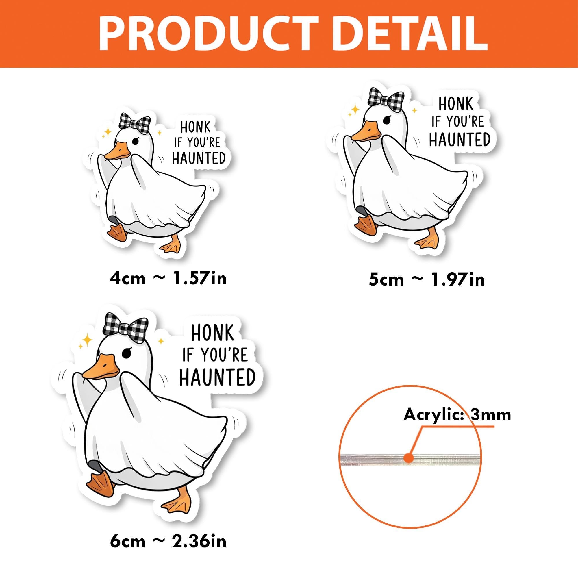 Honk If You're Haunted Badge Reel – Cute Halloween Goose ID Holder, Funny Nurse Badge Clip, Ghost Duck Gift for Spooky Season