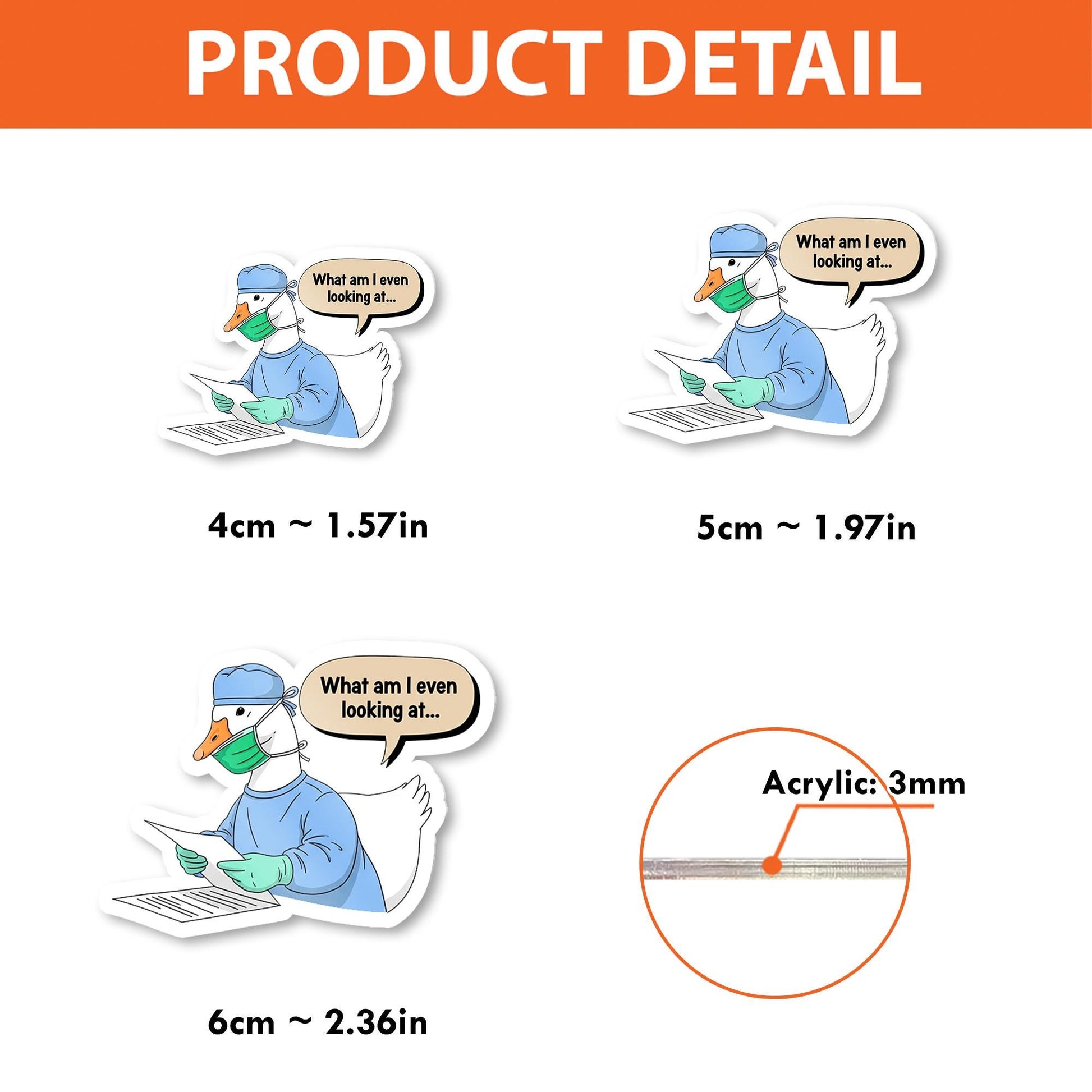 Funny Goose Medical Badge Reel, What Am I Even Looking At ID Holder, Surgeon Clip, Gift for Nurses, Doctors, Student Lanyard, Hospital Staff