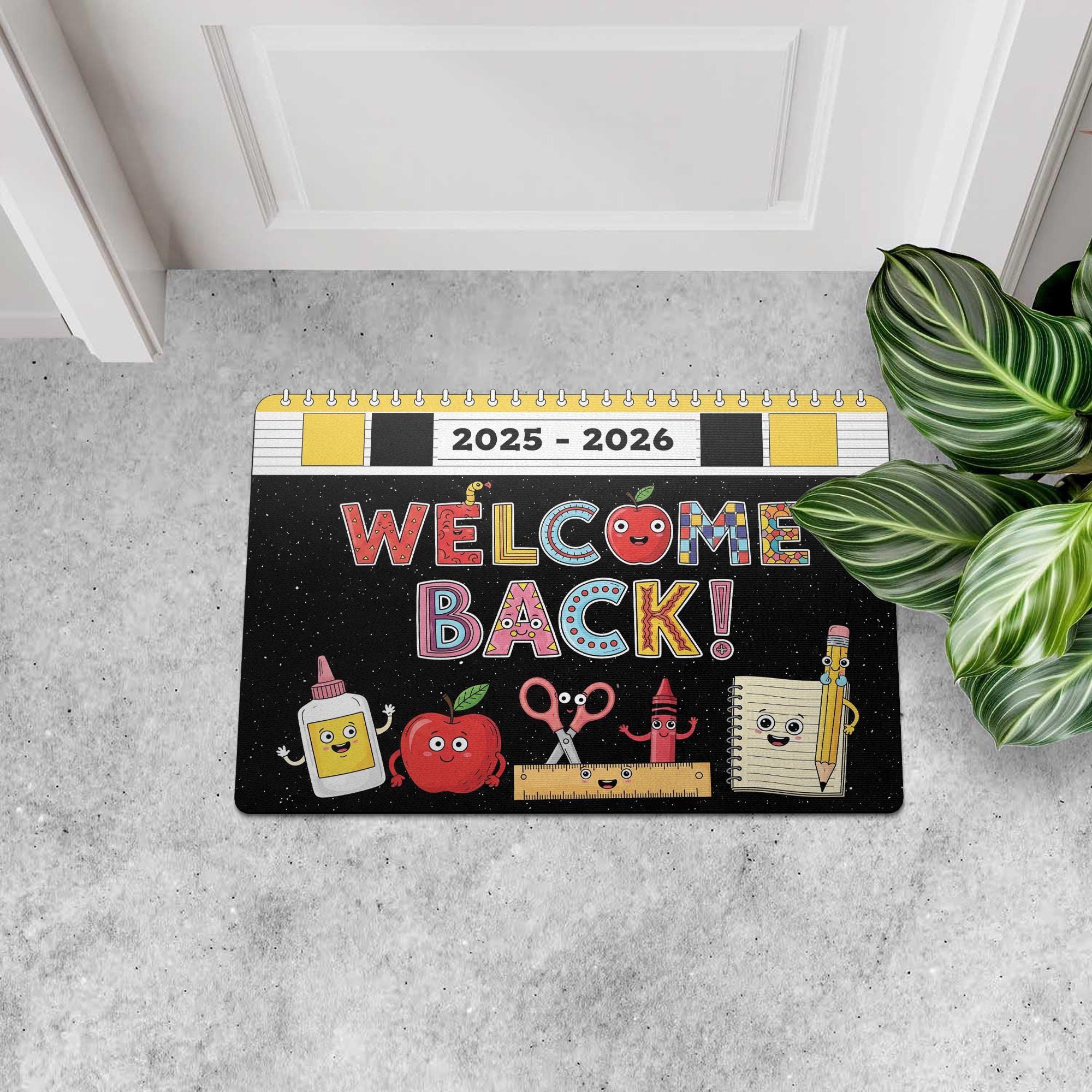 Welcome Back Doormat 2025 2026, School Door Mat for Teachers, Back to School Decor, Classroom Rug, Teacher Gift Mat, Cute Entry Mat