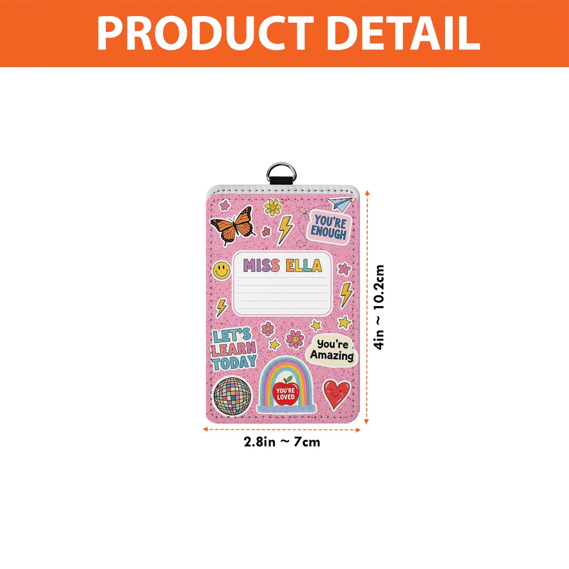Teacher Badge Holder, Cute ID Badge, Teacher Lanyard, Rainbow Name Tag, Personalized Teacher Gift, Classroom Accessories