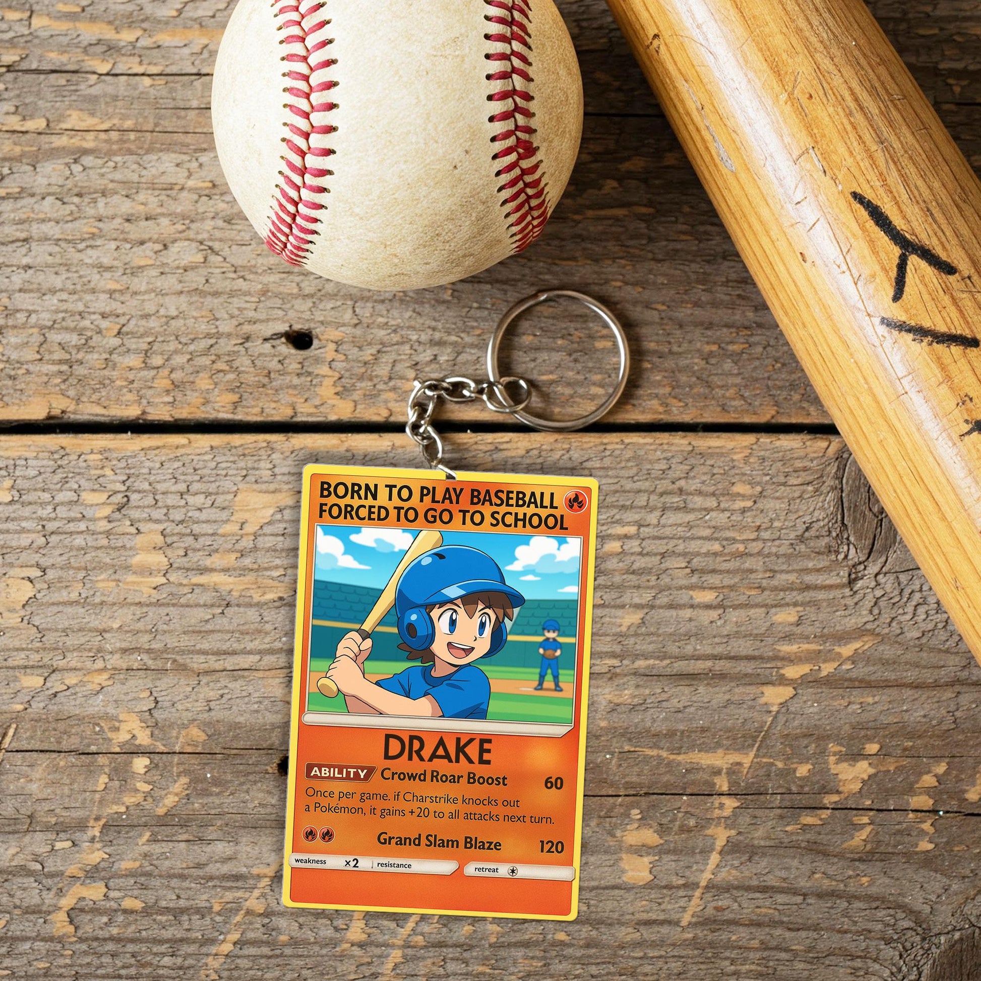 Custom Baseball Card Backpack Tag – Anime Style School ID Holder & Name Tag – Personalized Baseball Clipboard – Sports Trading Card Gift