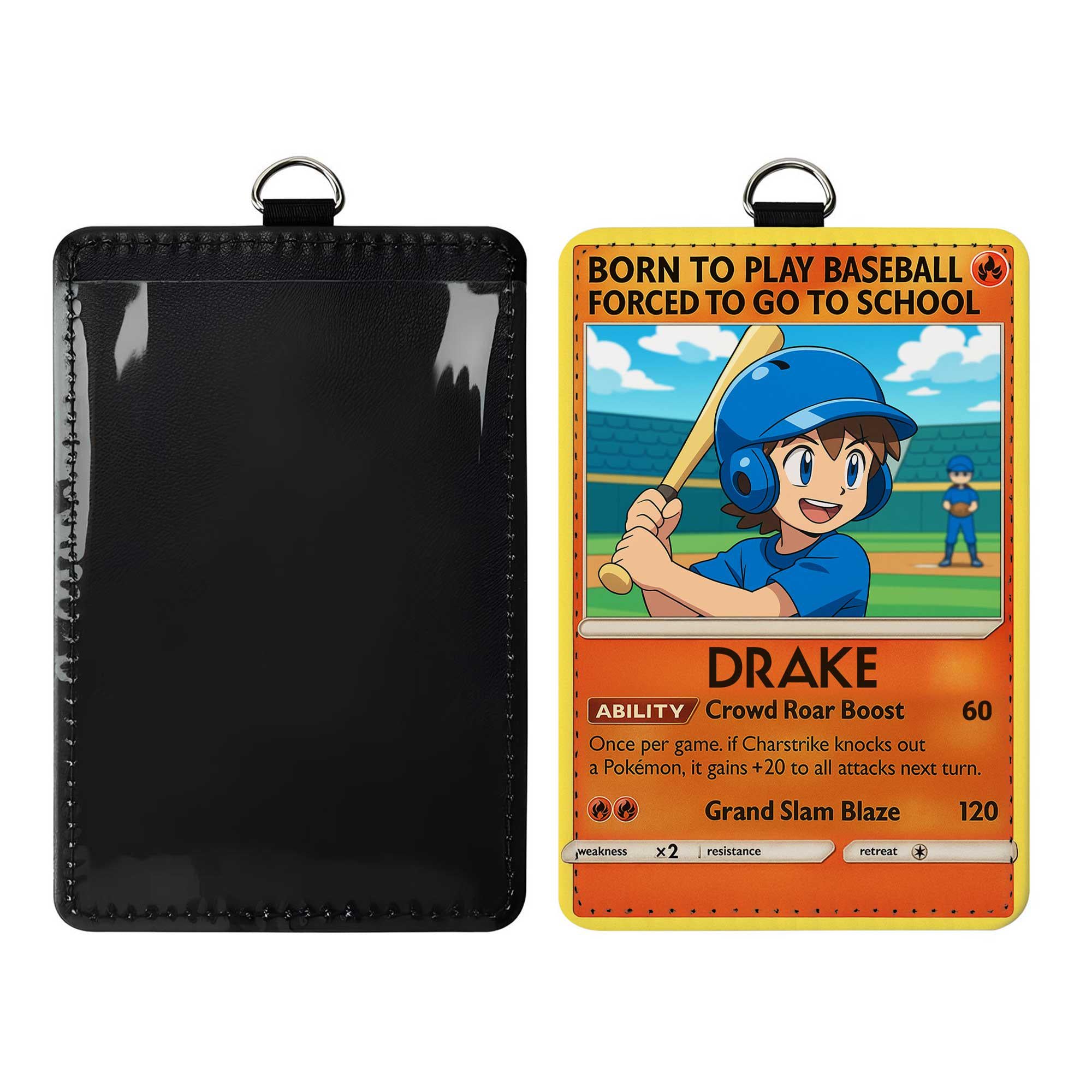 Custom Baseball Card Backpack Tag – Anime Style School ID Holder & Name Tag – Personalized Baseball Clipboard – Sports Trading Card Gift