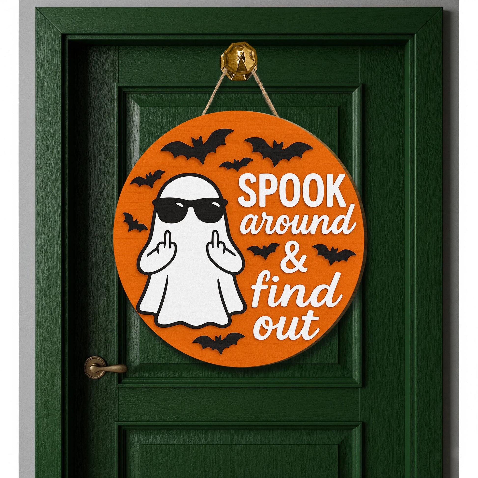 Funny Halloween Door Sign, Spooky Ghost Decor with Attitude, Bold Fall Porch Sign, Sarcastic Halloween Wall Hanging, Sassy Ghost Plaque