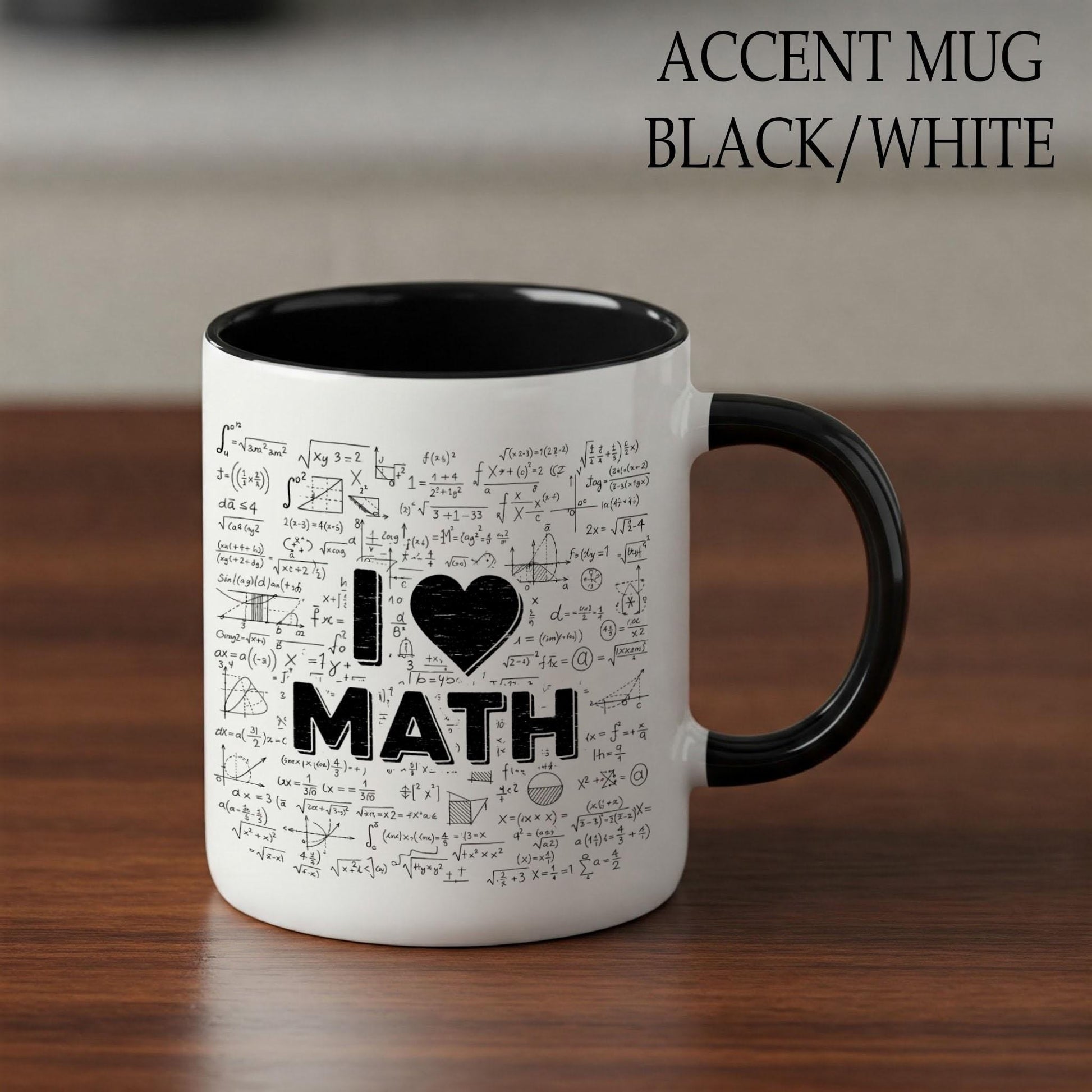 I Love Math Mug – Funny Math Teacher Gift, STEM Coffee Cup with Formula Design – Gift for Mathematicians, Students, or Nerds