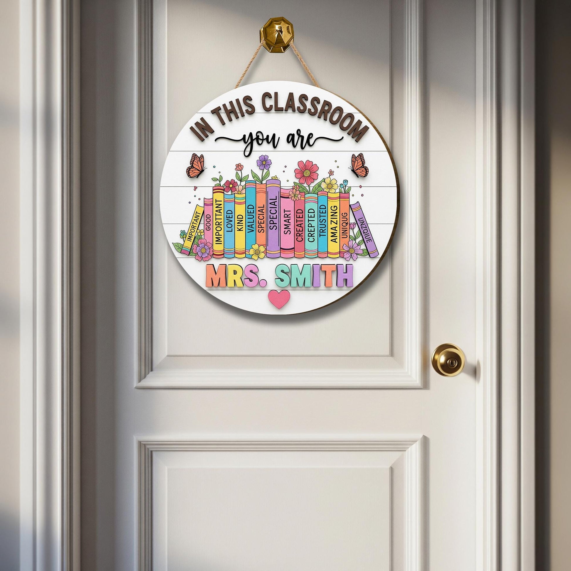 Custom Teacher Door Sign, Back to School Gift, Custom Classroom Decor, Teacher Gifts, In this Classroom You Are Sign, Teacher Door Hanger