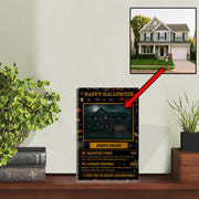 Personalized Halloween Haunted House Acrylic Block - Custom Spooky Home Decor - Unique Gift for Horror Fans -Nerdy Gamer Collectible Present