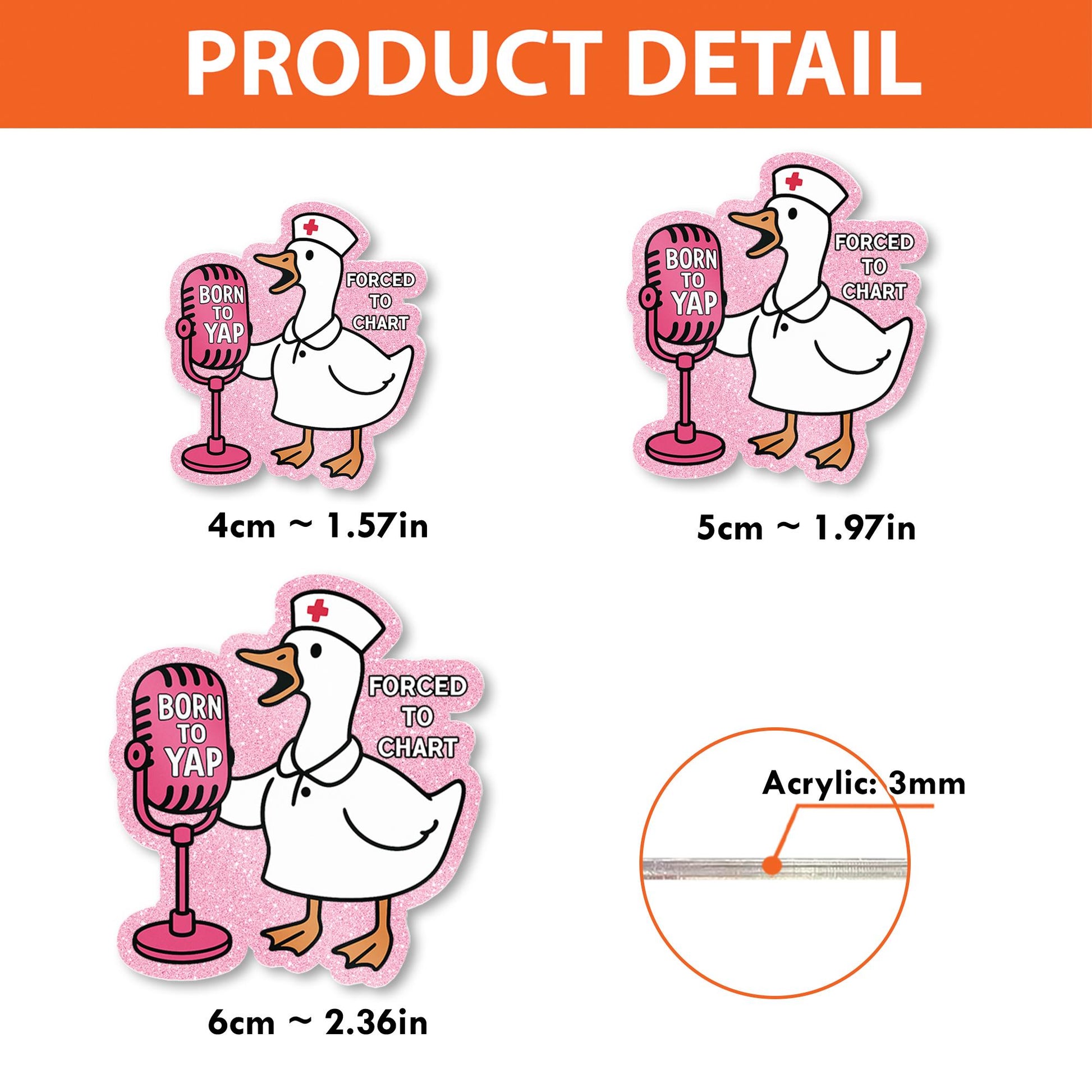 Funny Nurse Badge Reel, Goose ID Badge Holder, Born to Yap Badge Clip, Silly Animal RN Gift, Retractable Badge Reel
