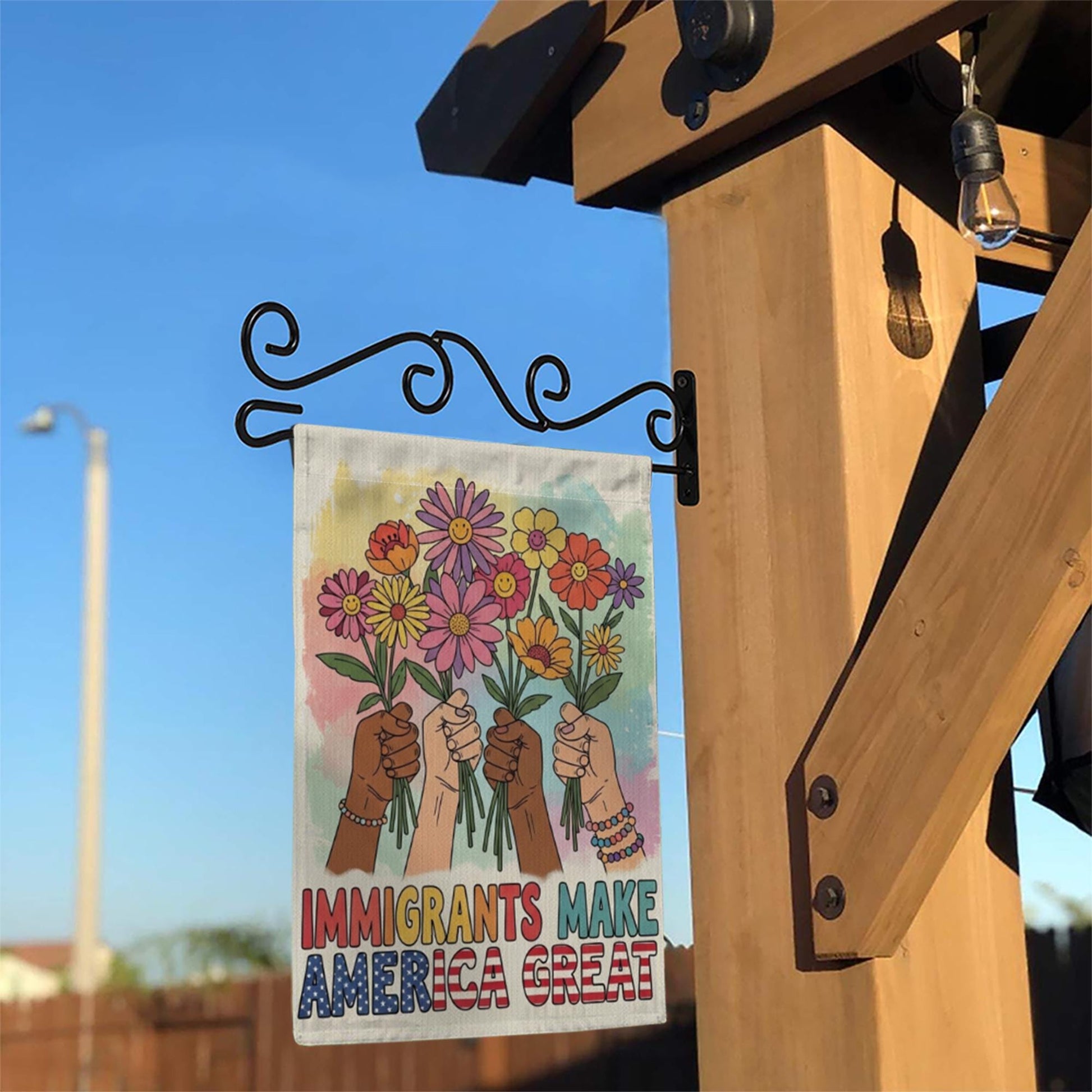 Immigrants Make America Great Garden Flag, Anti Racist Yard Decor, Diversity Inclusion Banner, Protest Pride Outdoor Sign