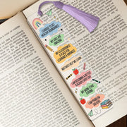 Teacher Affirmation Bookmark – Positive Quotes for Educators – Colorful Tassel Bookmark Gift for Teachers, Classroom, or Students