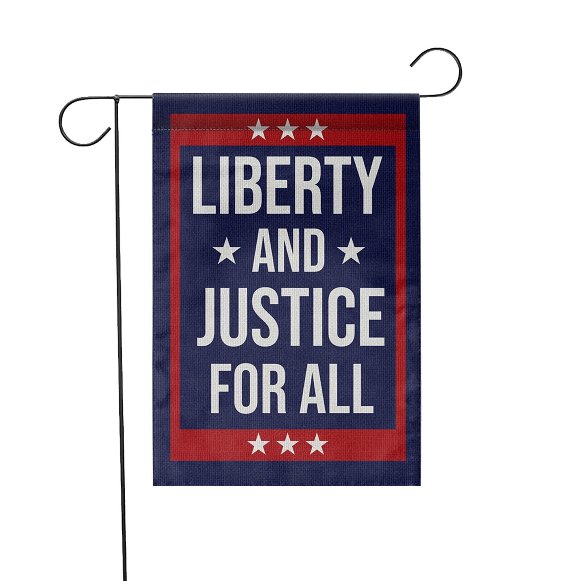 Liberty and Justice Garden Flag, Patriotic Outdoor Decor, Fourth of July Yard Banner, USA Pride Lawn Flag, Americana Decoration