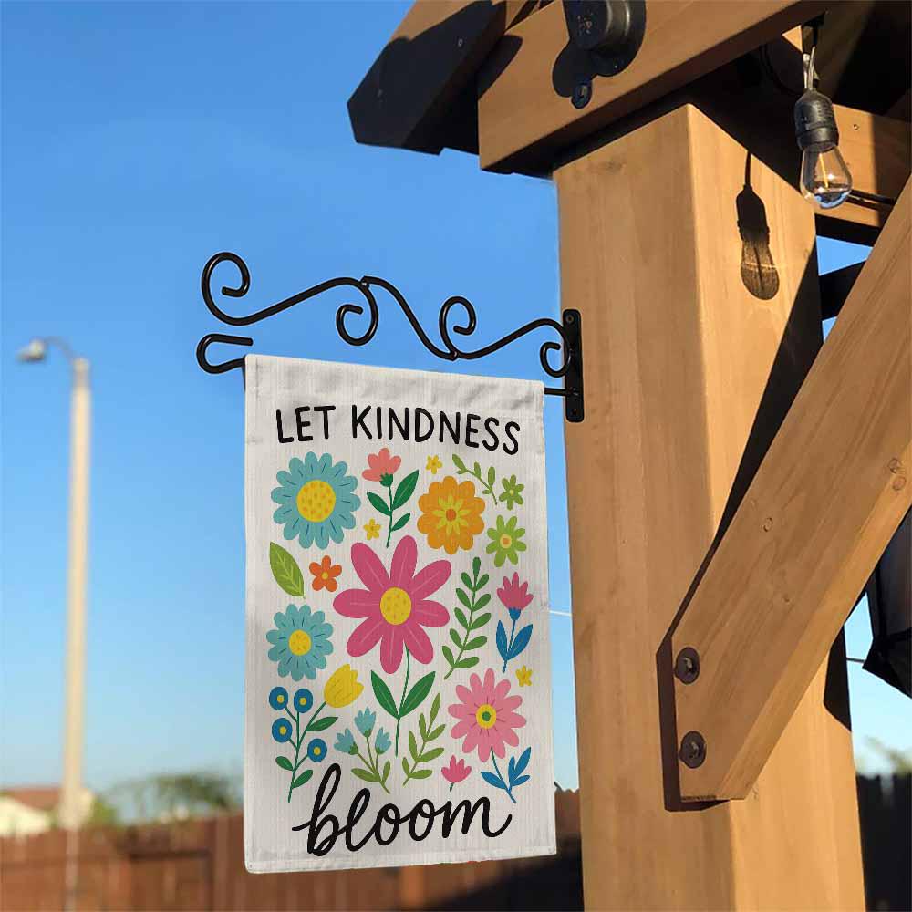 Let Kindness Bloom Garden Flag, Colorful Floral Kindness Banner, Inspirational Garden Flag Gift, Classroom Decor, Teacher Gifts