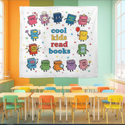 Cool Kids Read Books Banner - Cute Book Characters Classroom Wall Decor, Library Reading Poster, Back to School Teacher Decoration