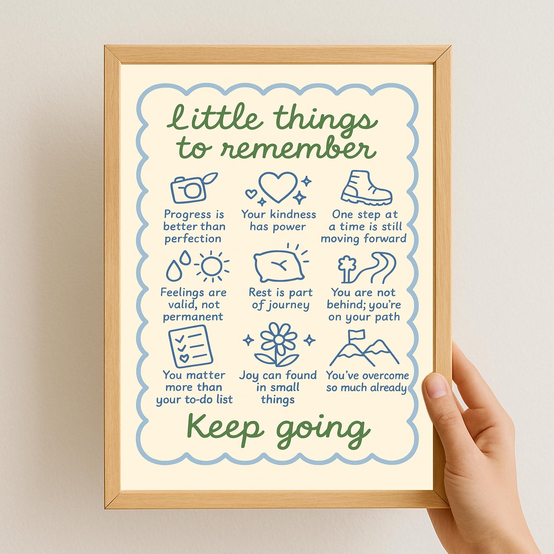 Little Things to Remember Unframed Poster/Canvas, Mental Health Decor Gift, School Counselor Wall Art, Inspirational Self-Care Print