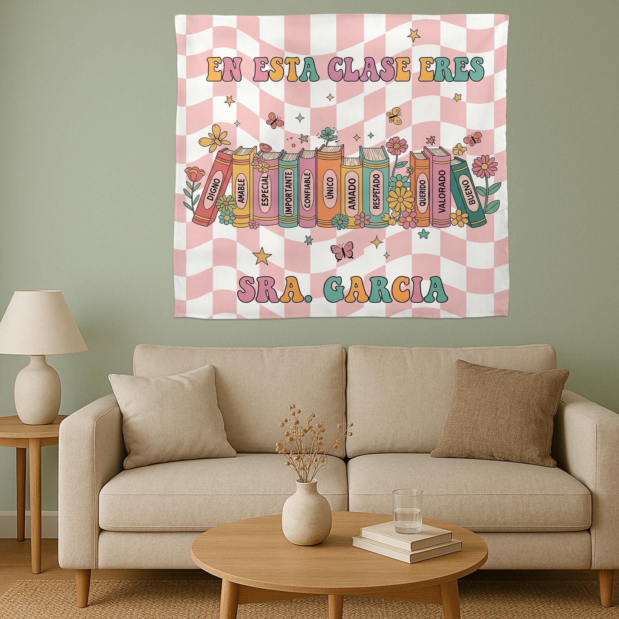 Spanish Classroom Tapestry, En Esta Clase Eres Banner, Personalized Teacher Wall Decor, Teacher Back to School Sign, Classroom Decor