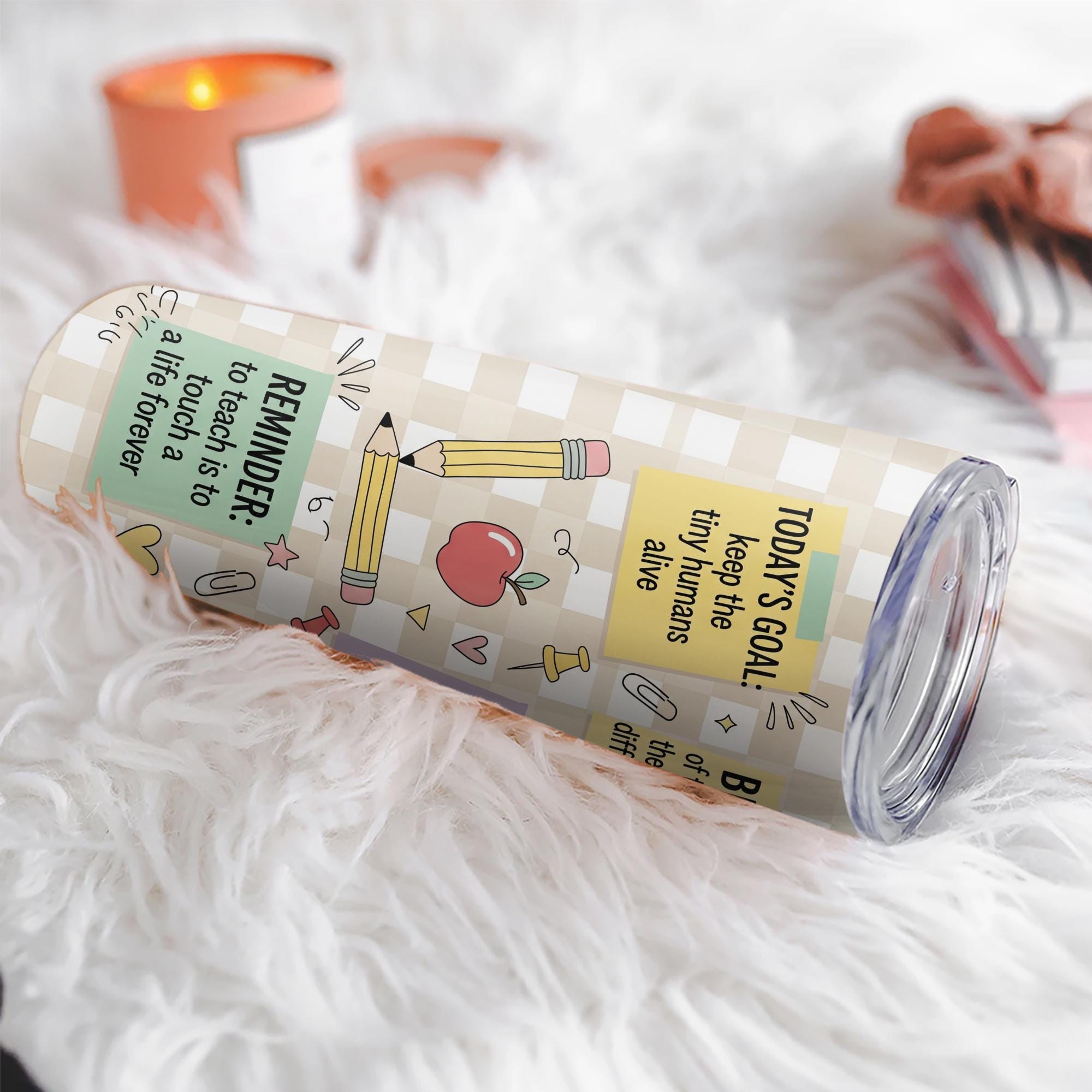 Teacher Tumbler with Inspirational Quotes, Back to School Gift, Teaching is a Work of Heart Cup, Motivational Teacher Drinkware