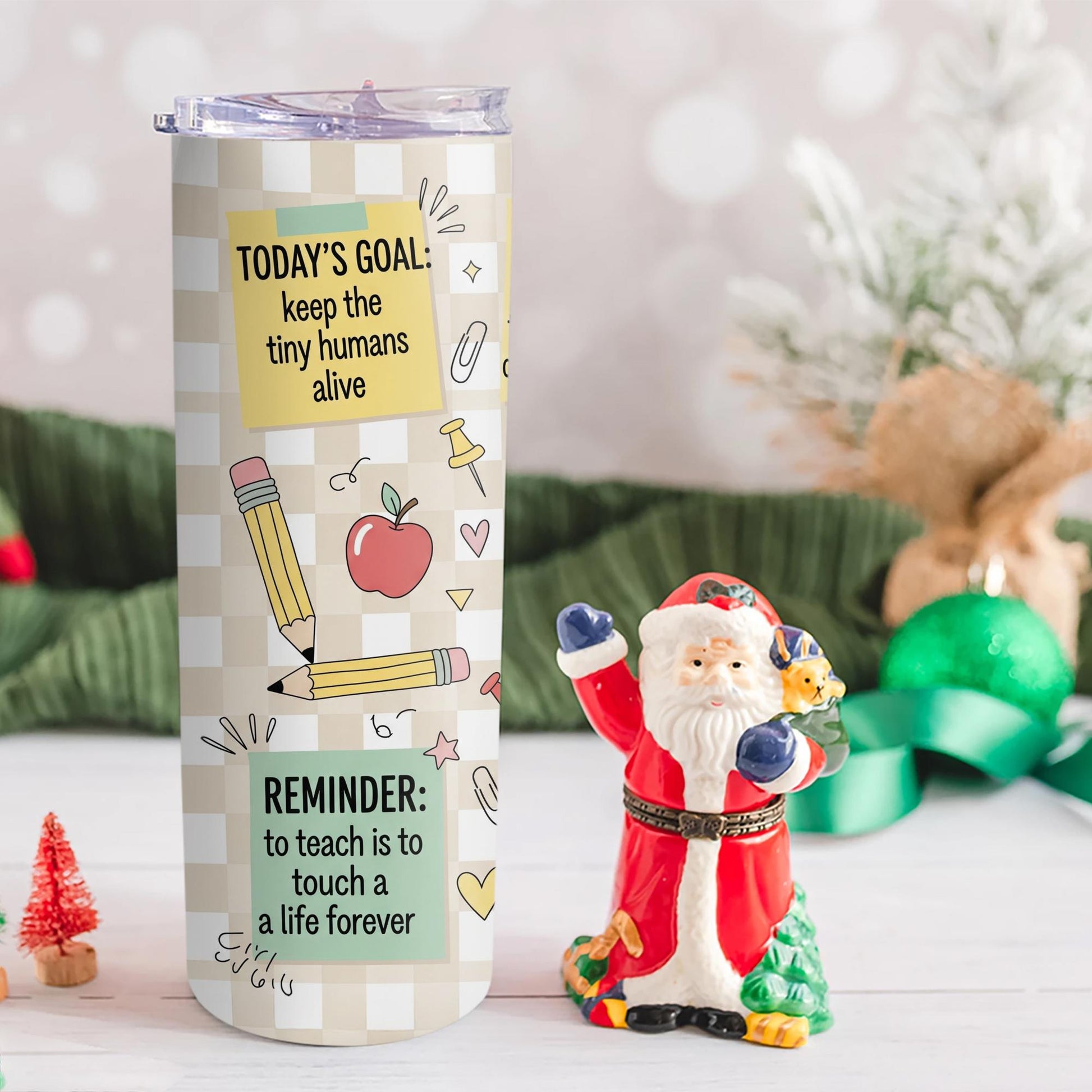 Teacher Tumbler with Inspirational Quotes, Back to School Gift, Teaching is a Work of Heart Cup, Motivational Teacher Drinkware