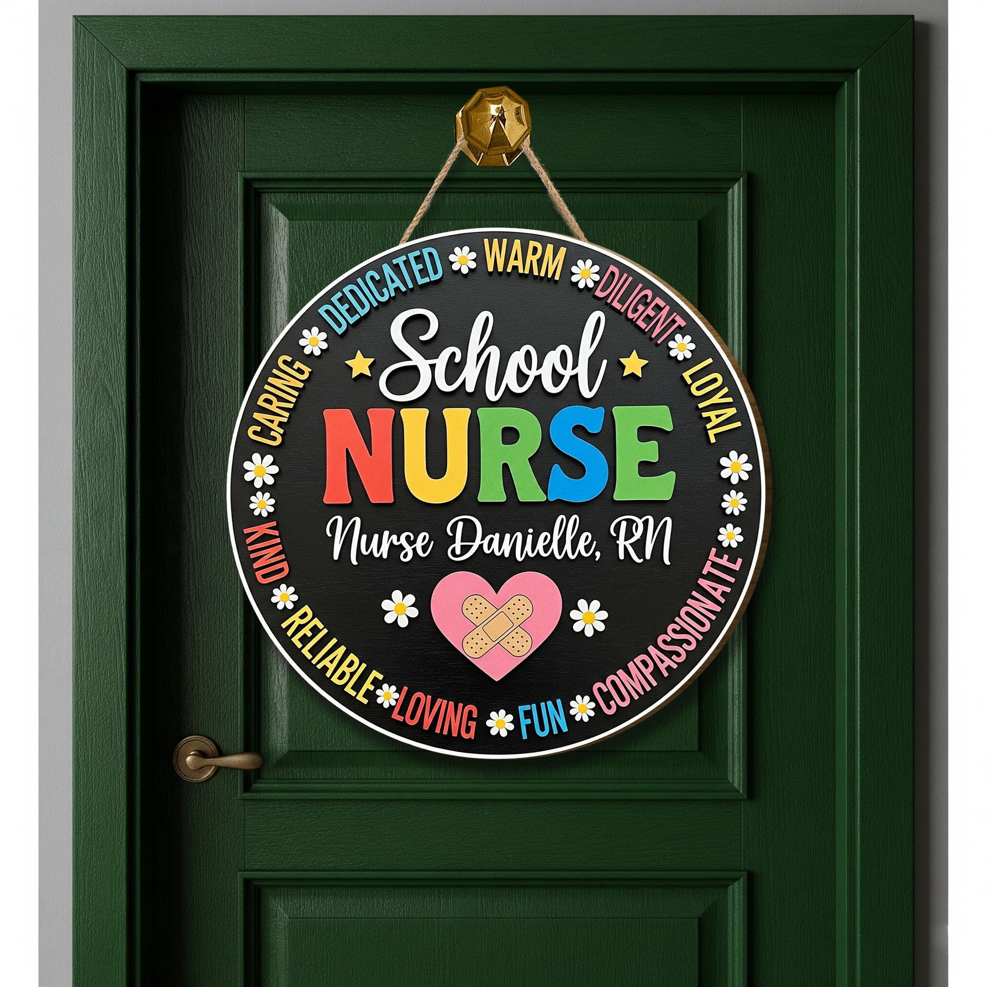 School Nurse 3D Door Sign, Personalized Nurse Wooden Sign, Colorful RN Office Decor, Nurse Appreciation Gift, Custom Plaque
