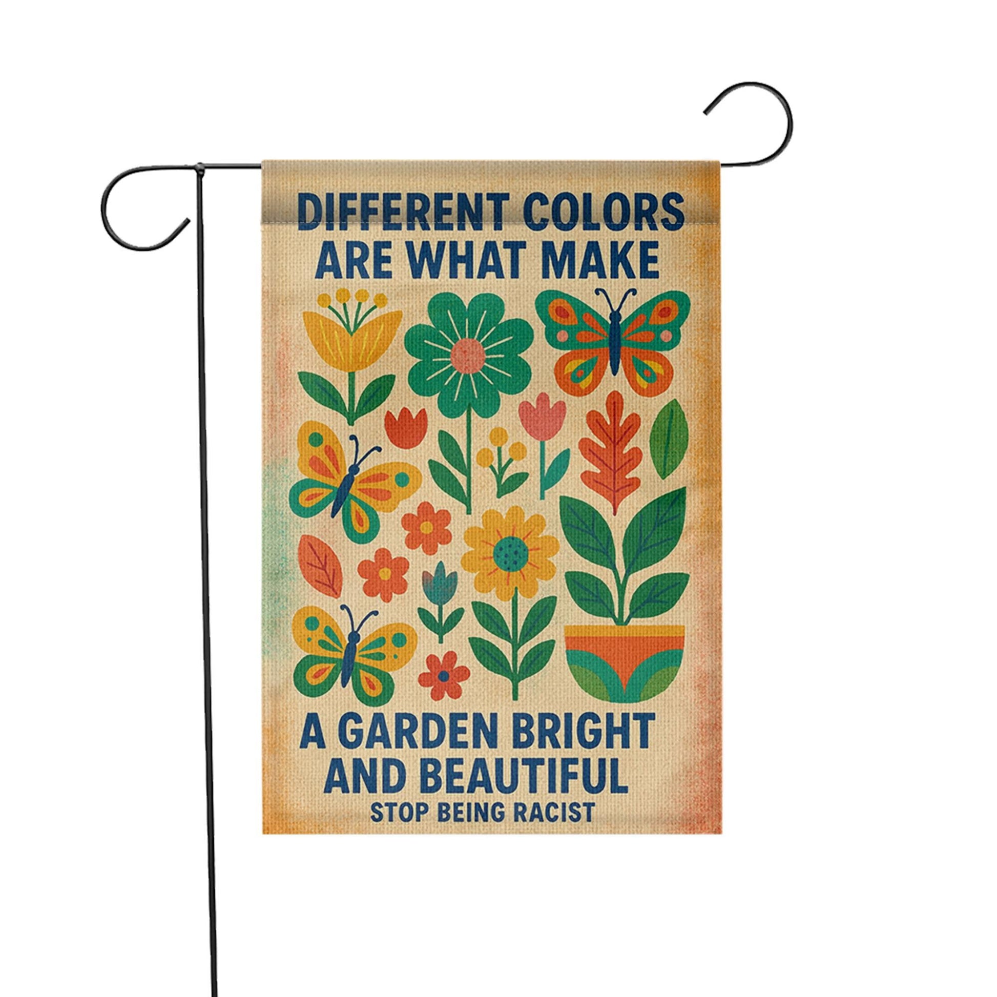 Diversity Garden Flag, Anti-Racism Yard Decor, Immigrant Pro Equality Flag, Colorful Outdoor Banner, Inclusion Garden Sign