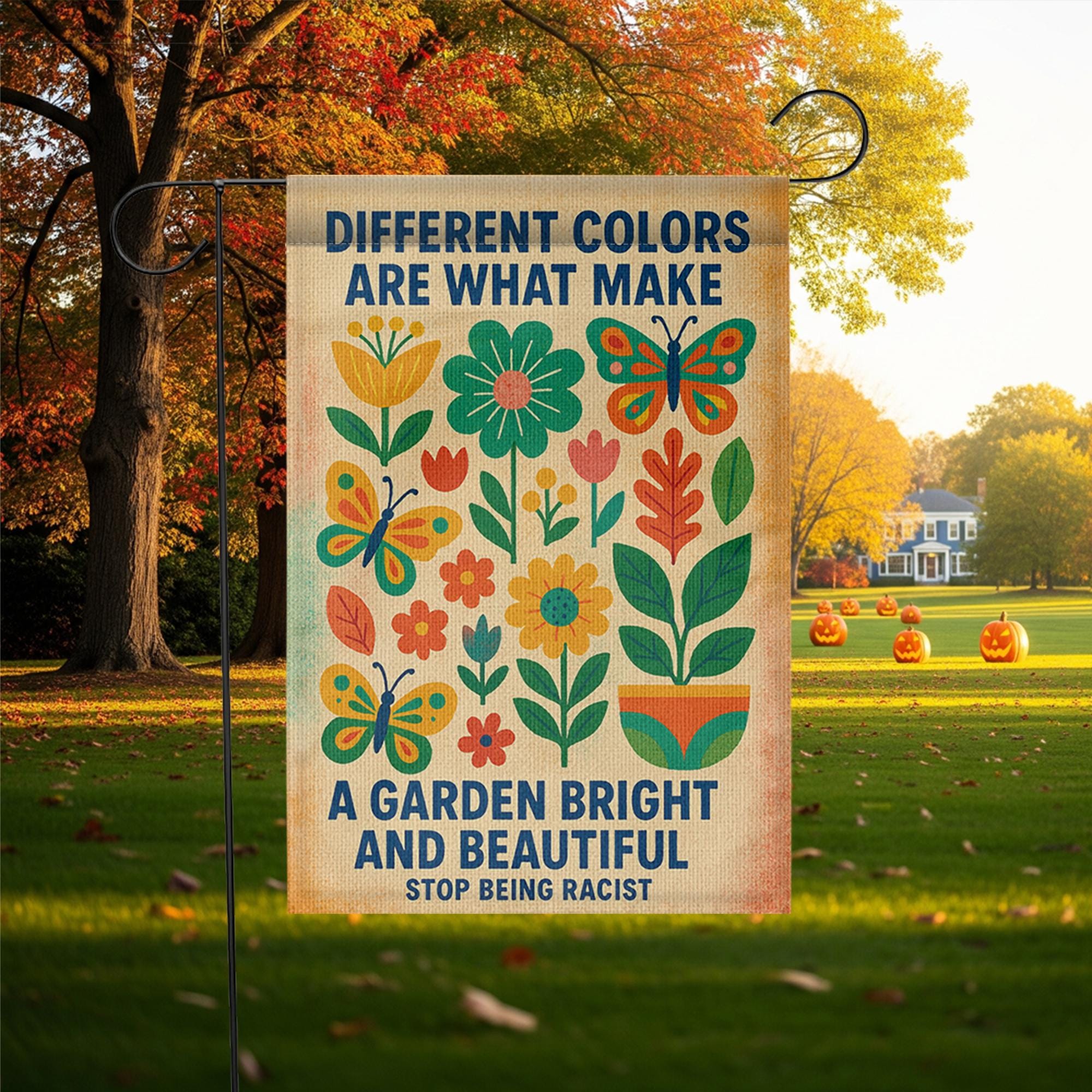 Diversity Garden Flag, Anti-Racism Yard Decor, Immigrant Pro Equality Flag, Colorful Outdoor Banner, Inclusion Garden Sign