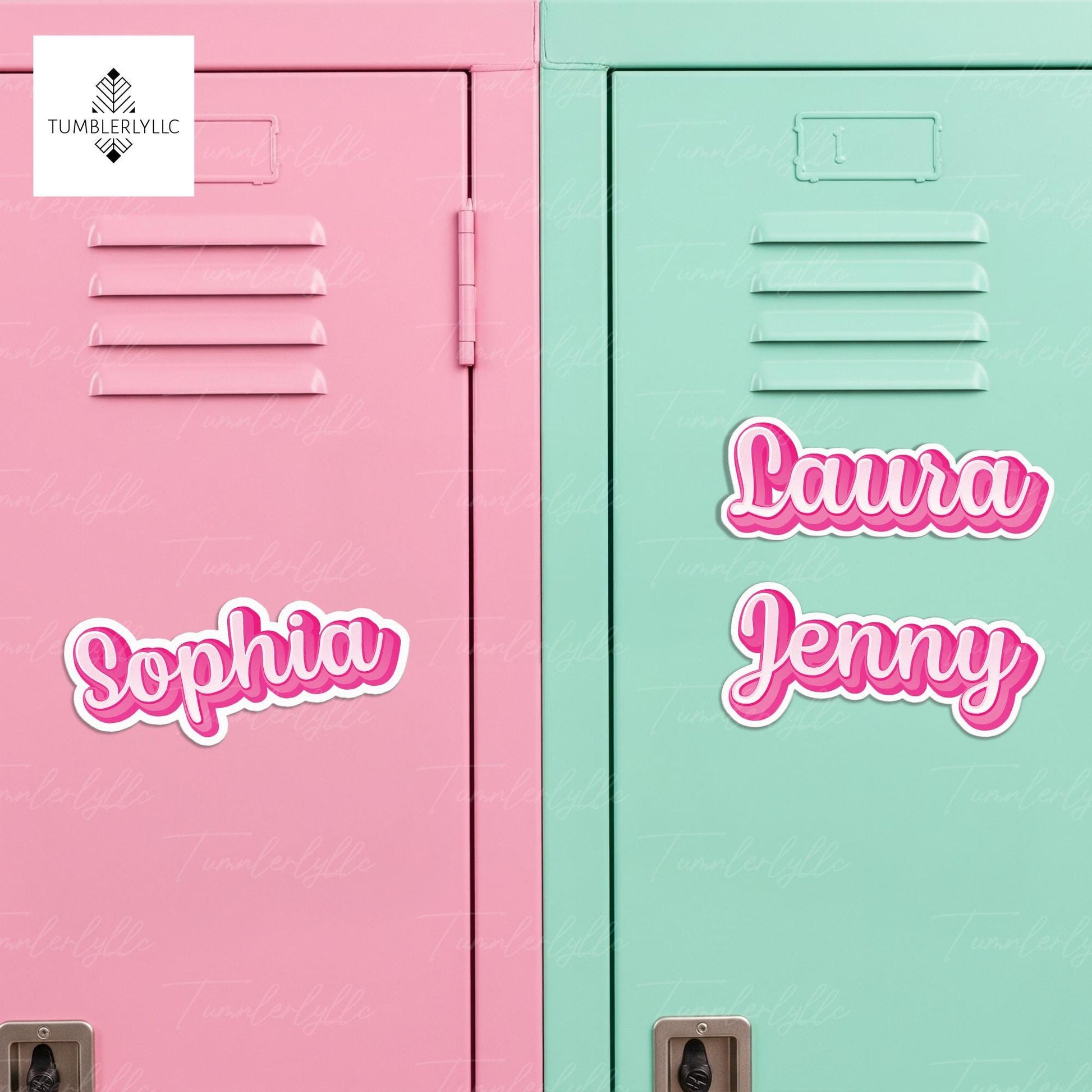 Custom Name Locker Magnet, Personalized Back to School Magnet, Cute Pink Name Tag, Kids School Locker Decor, Student Gift