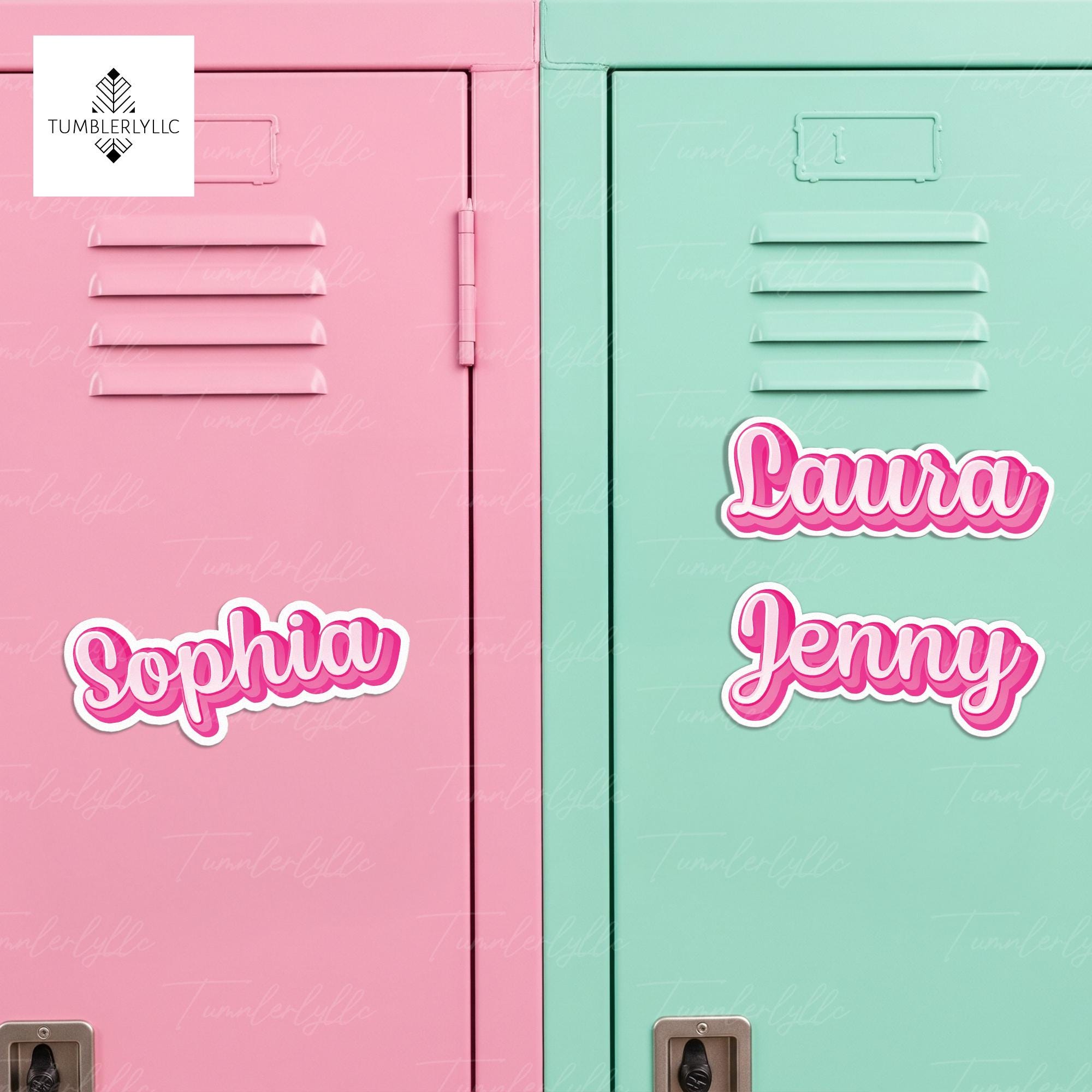 Custom Name Locker Magnet, Personalized Back to School Magnet, Cute Pink Name Tag, Kids School Locker Decor, Student Gift