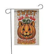 Sweet and Spooky Garden Flag, Halloween Cat Pumpkin Yard Decor, Cute Spooky Fall Outdoor Flag, Trick or Treat Sign