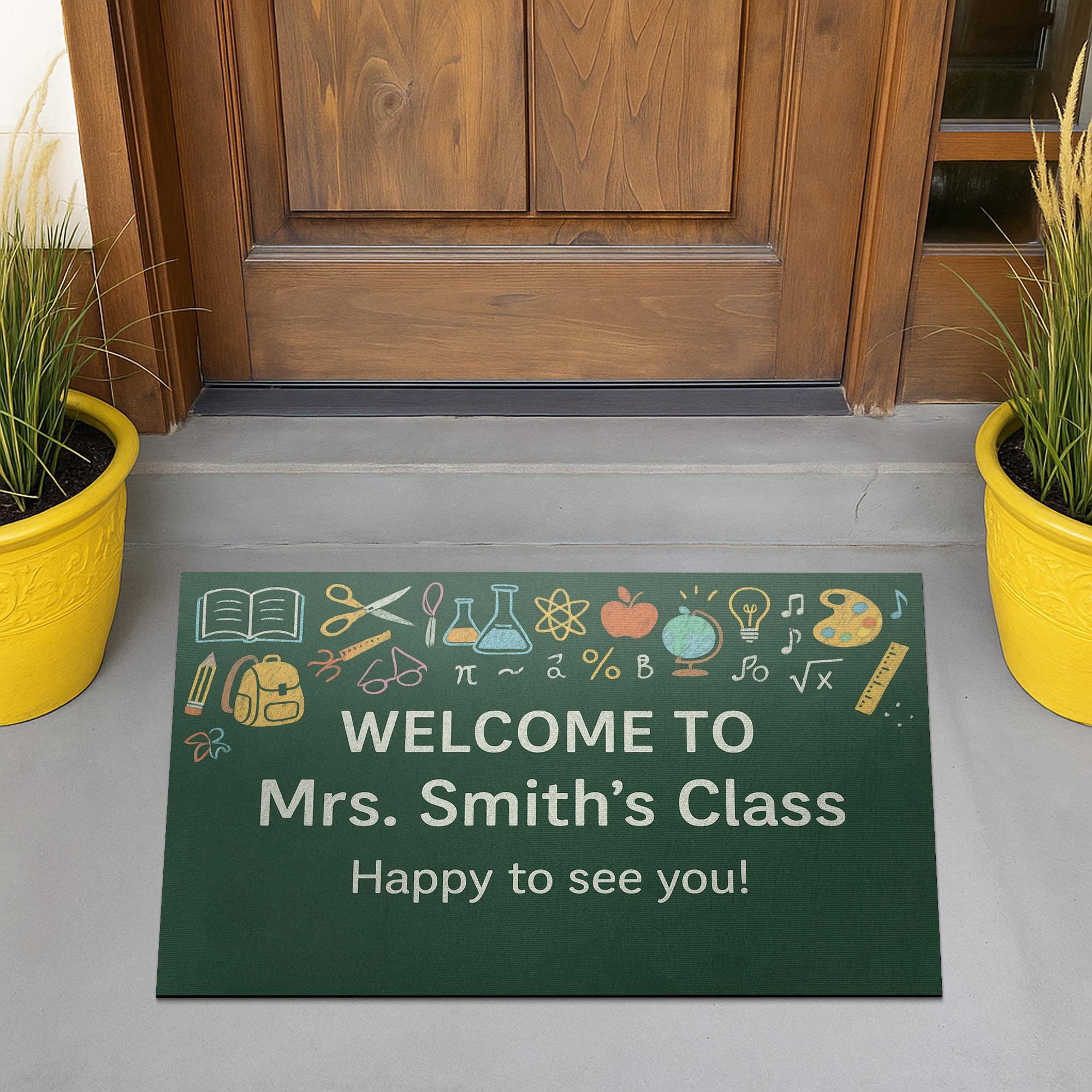 Personalized Classroom Doormat, Welcome Mat for Teachers, Back to School Rug, Teacher Gift, Custom School Entry Decor