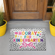Hooray for Kindergarten Doormat, Back to School Welcome Mat, Classroom Rug, Colorful Entry Decor, Teacher Gift Idea