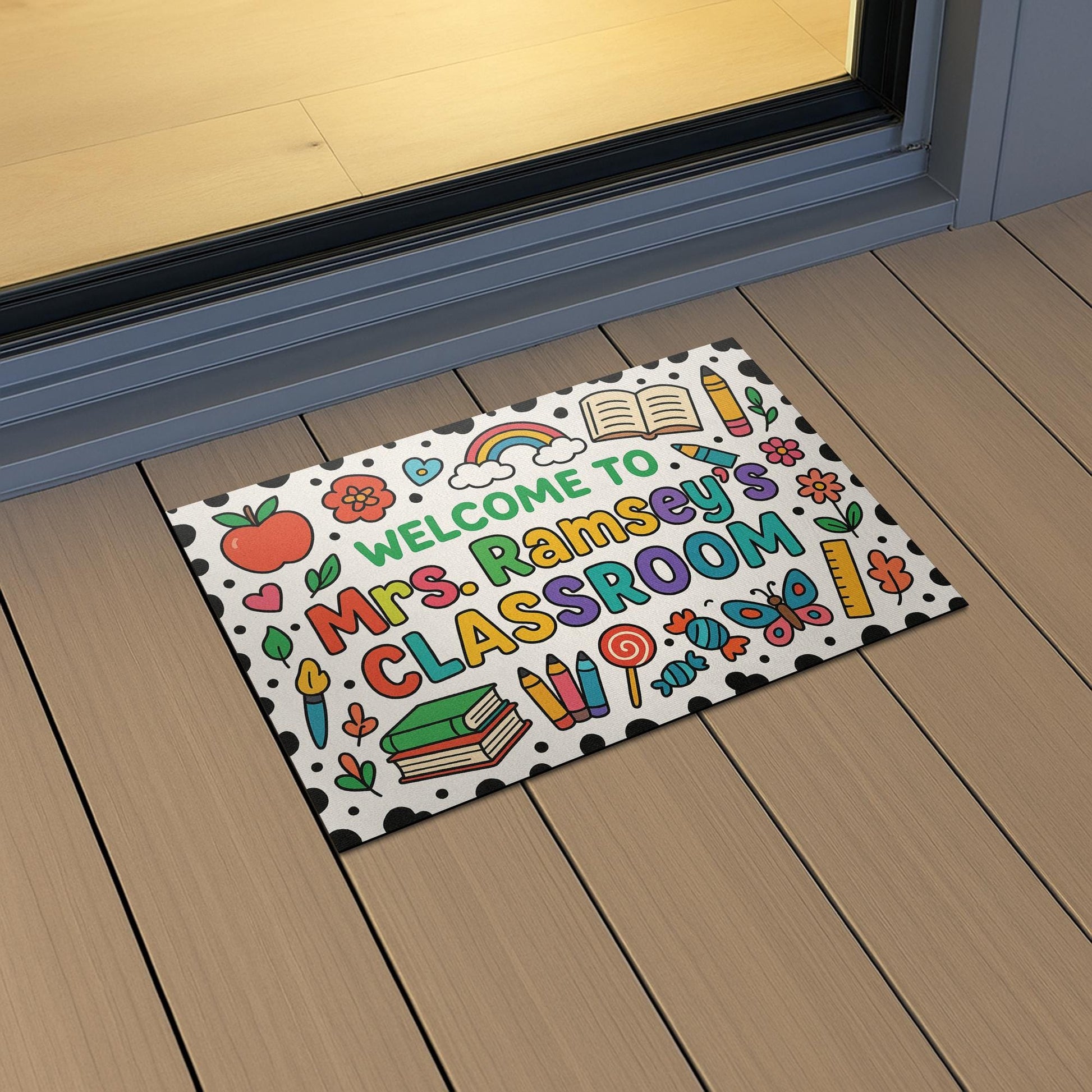 Welcome to Classroom Doormat, Back to School Teacher Rug, Cute Classroom Decor, Personalized Teacher Entry Mat, Back To School