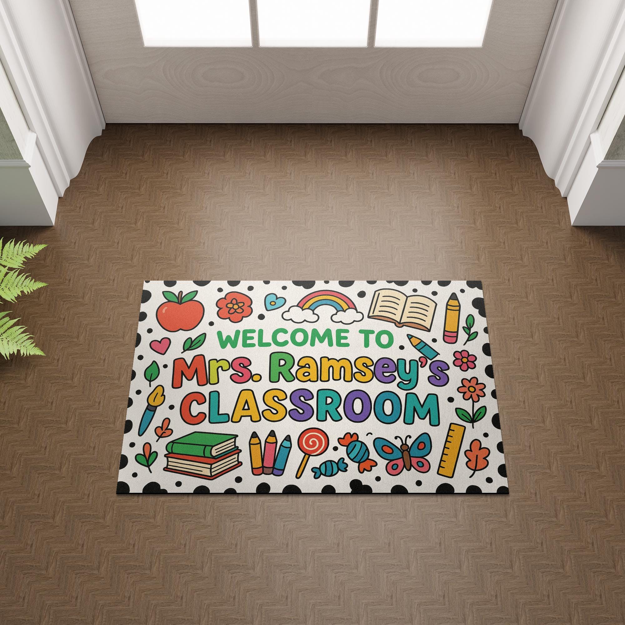 Welcome to Classroom Doormat, Back to School Teacher Rug, Cute Classroom Decor, Personalized Teacher Entry Mat, Back To School