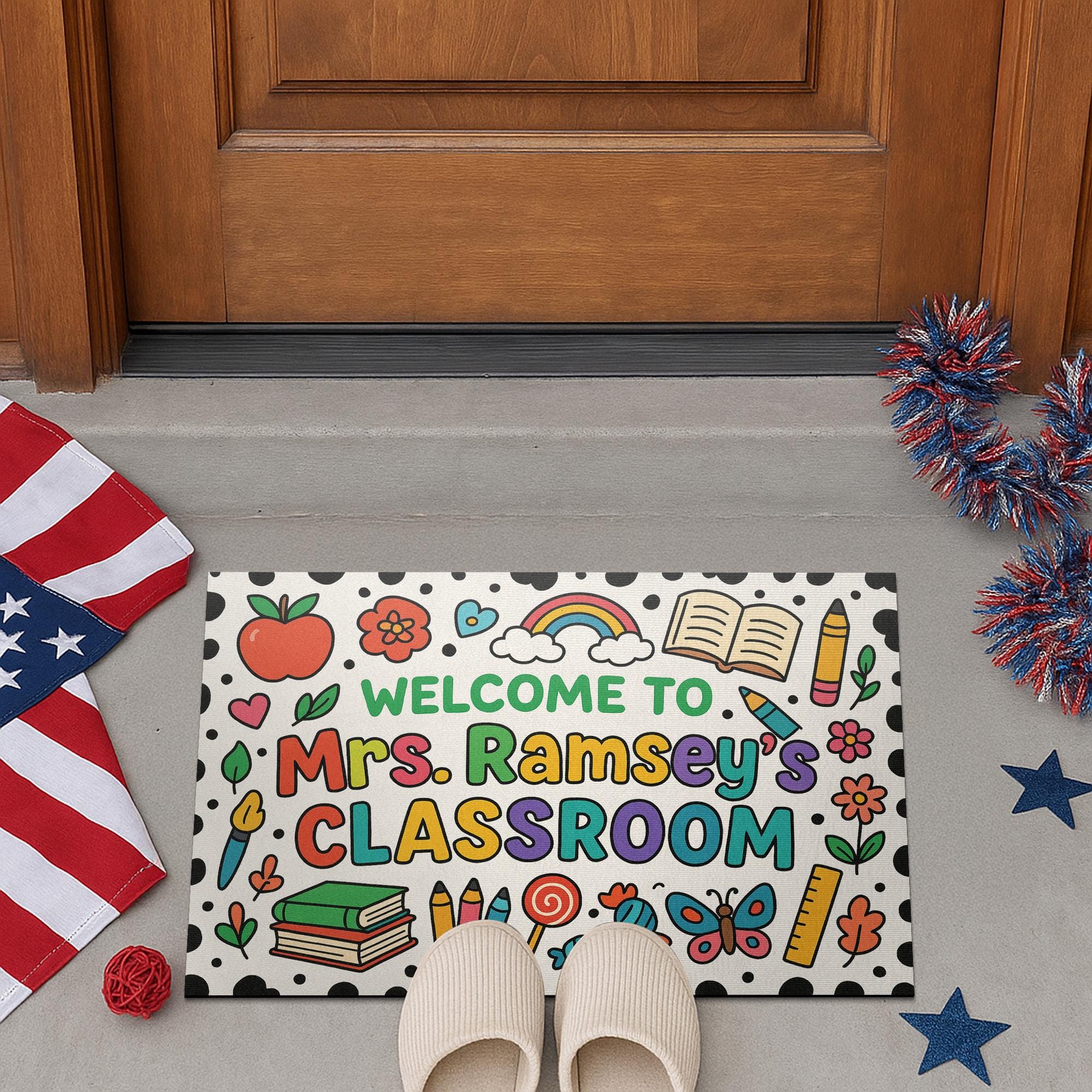Welcome to Classroom Doormat, Back to School Teacher Rug, Cute Classroom Decor, Personalized Teacher Entry Mat, Back To School