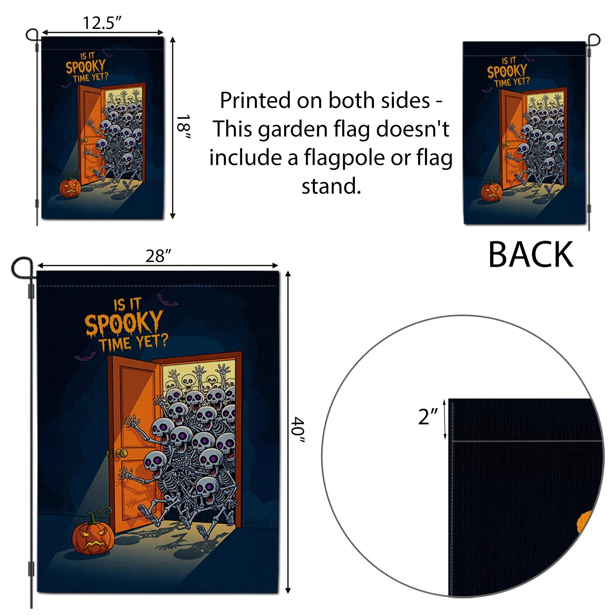 Is It Spooky Time Yet? | Garden Flag | Funny Halloween Skeleton Yard Decor | Outdoor Fall Decoration