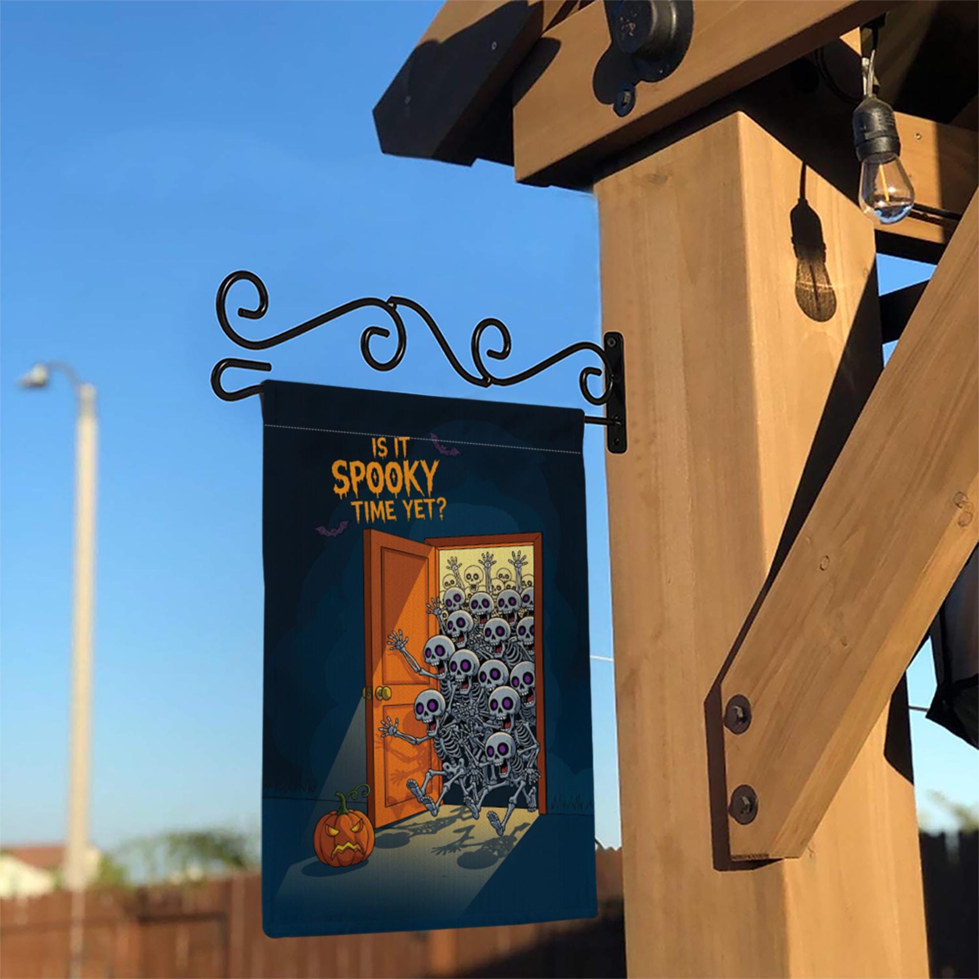 Is It Spooky Time Yet? | Garden Flag | Funny Halloween Skeleton Yard Decor | Outdoor Fall Decoration