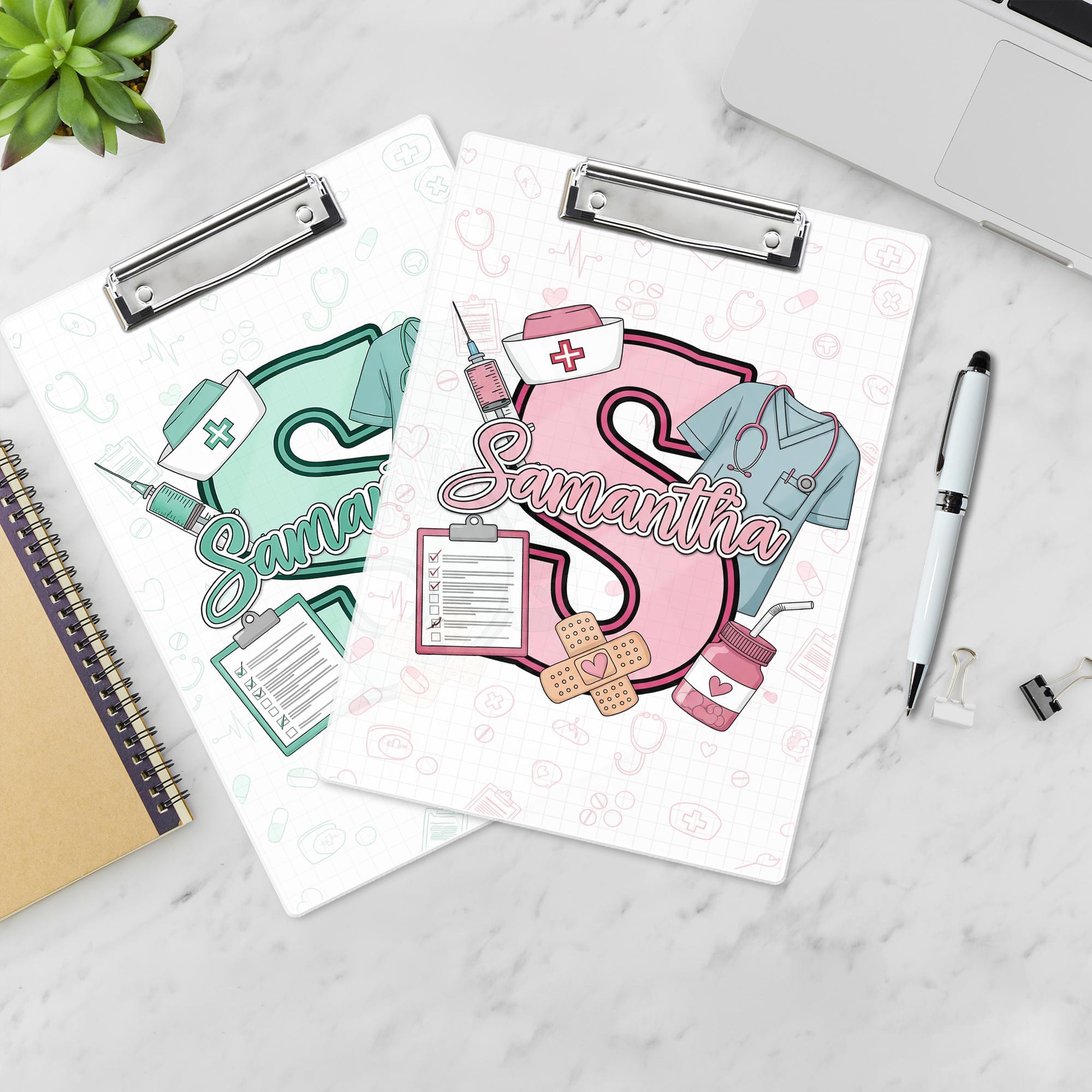 Custom Nurse Clipboard, Personalized Medical Clipboard with Name, RN Gift for Nurses, Cute Nurse Stationery, Nursing School Supplies