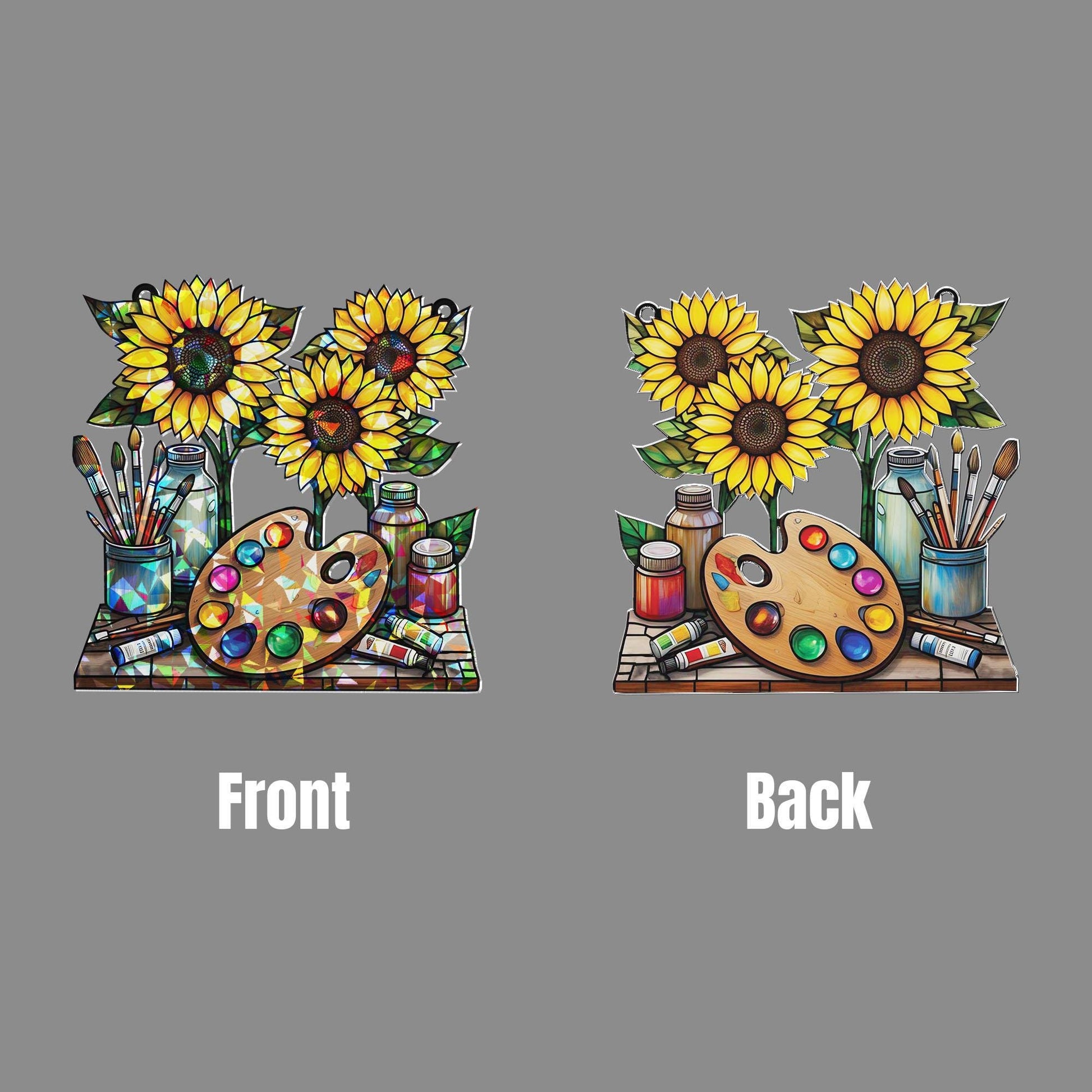 Art Palette Window Hanging, Sunflower Window Hanging, Art Teacher Suncatcher, Classroom Decor, Classroom Artist Teacher Appreciation