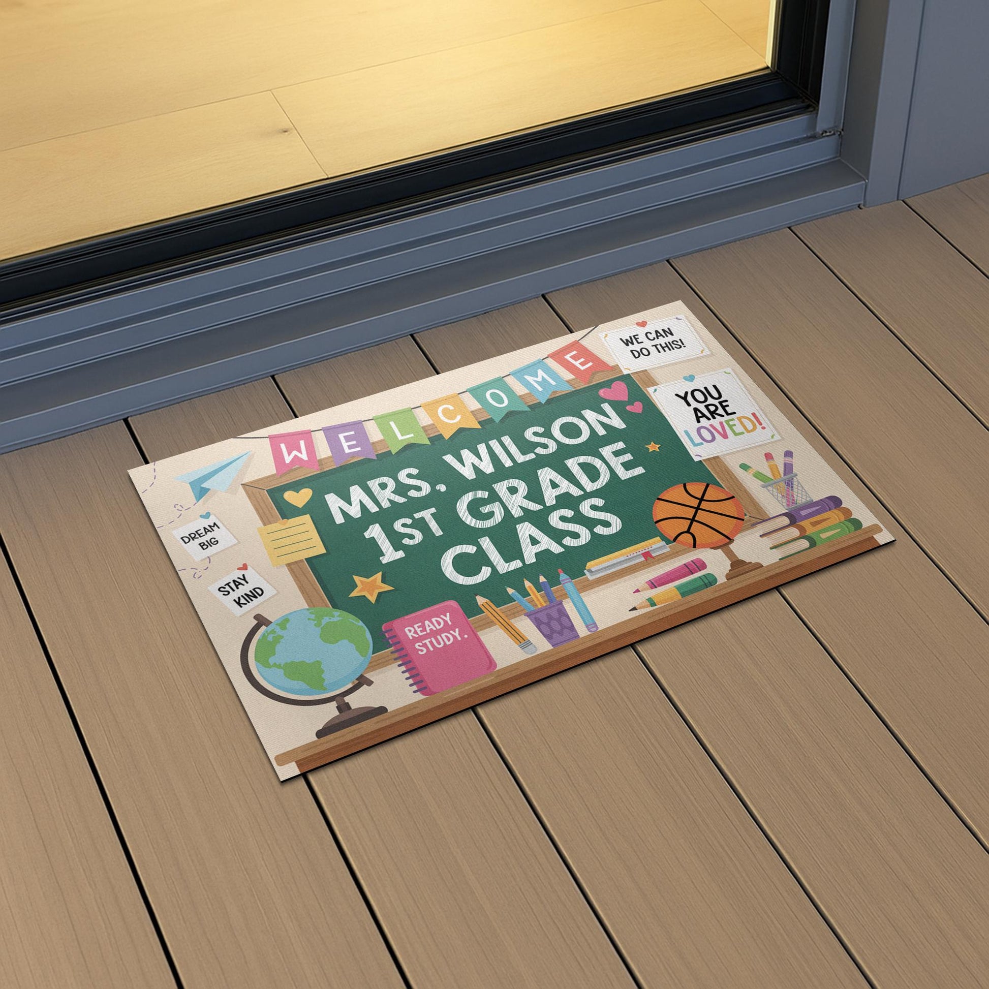 Personalized Teacher Classroom Doormat - Welcome Mat for 1st Grade - Back to School Decor - Custom Name Rug, Classroom Decor, Teacher Rug