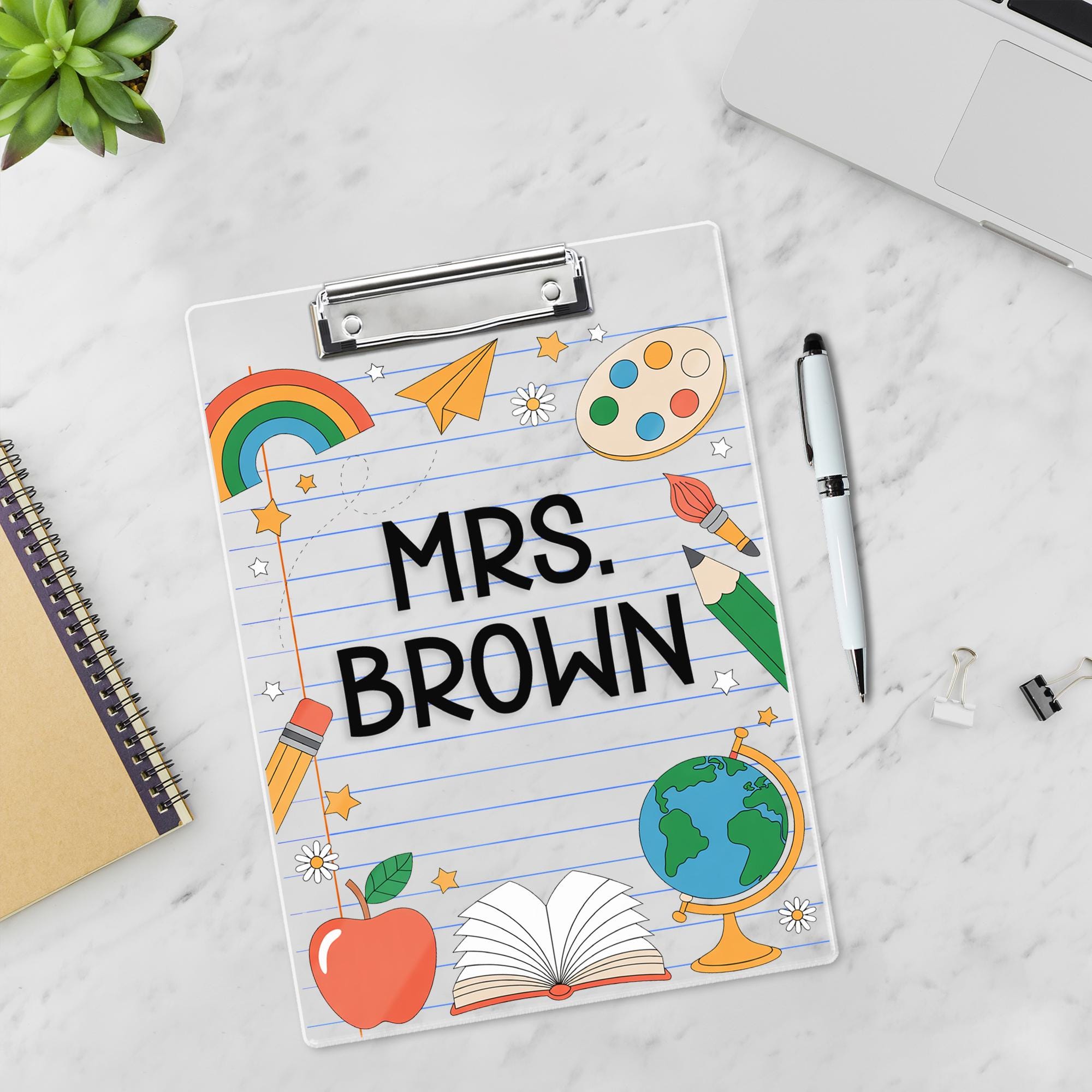 Teacher Gifts, Personalized Teacher Clipboard, Custom Acrylic Clipboard With Teacher Name, Teacher Appreciation Gifts, Back to School Gift
