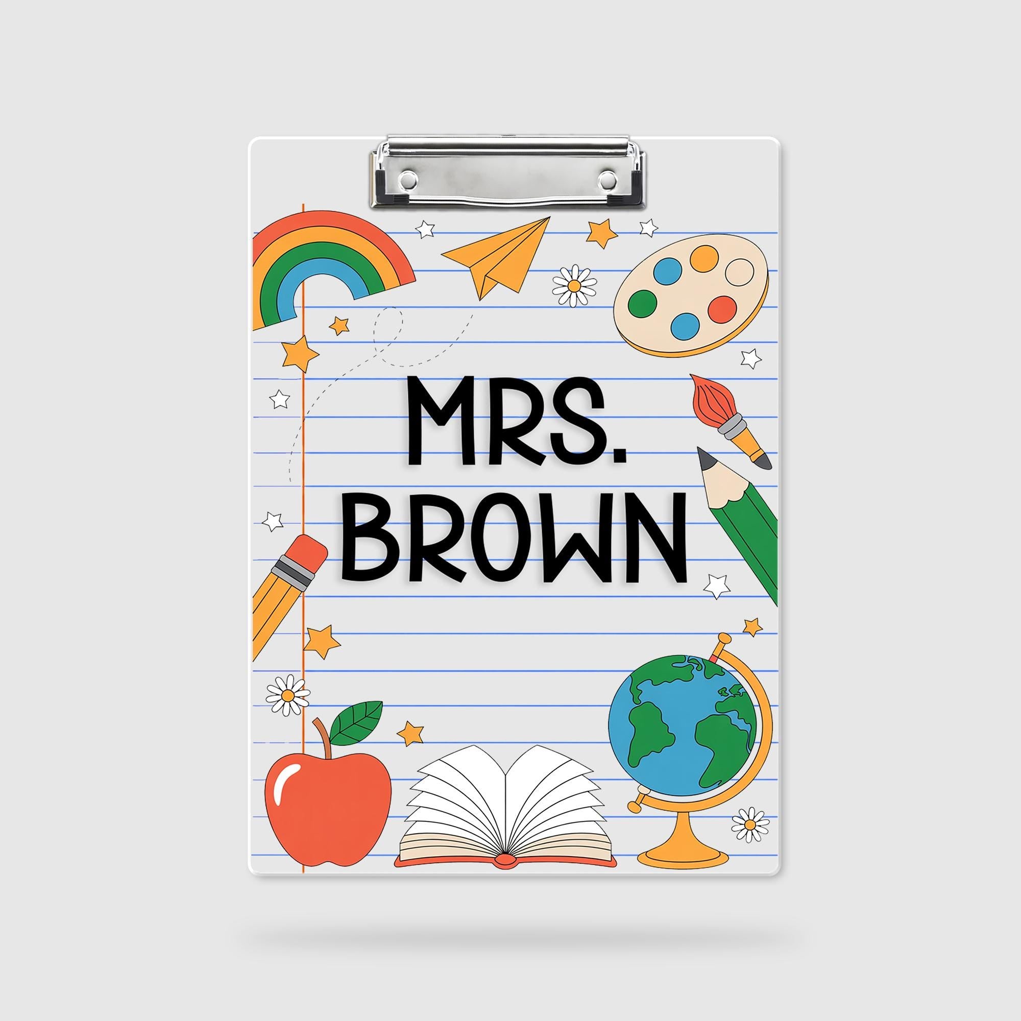 Teacher Gifts, Personalized Teacher Clipboard, Custom Acrylic Clipboard With Teacher Name, Teacher Appreciation Gifts, Back to School Gift