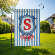 Patriotic Garden Flag with Monogram, Custom Initial Outdoor Flag, 4th of July Yard Decor, Red White Blue Americana Flag