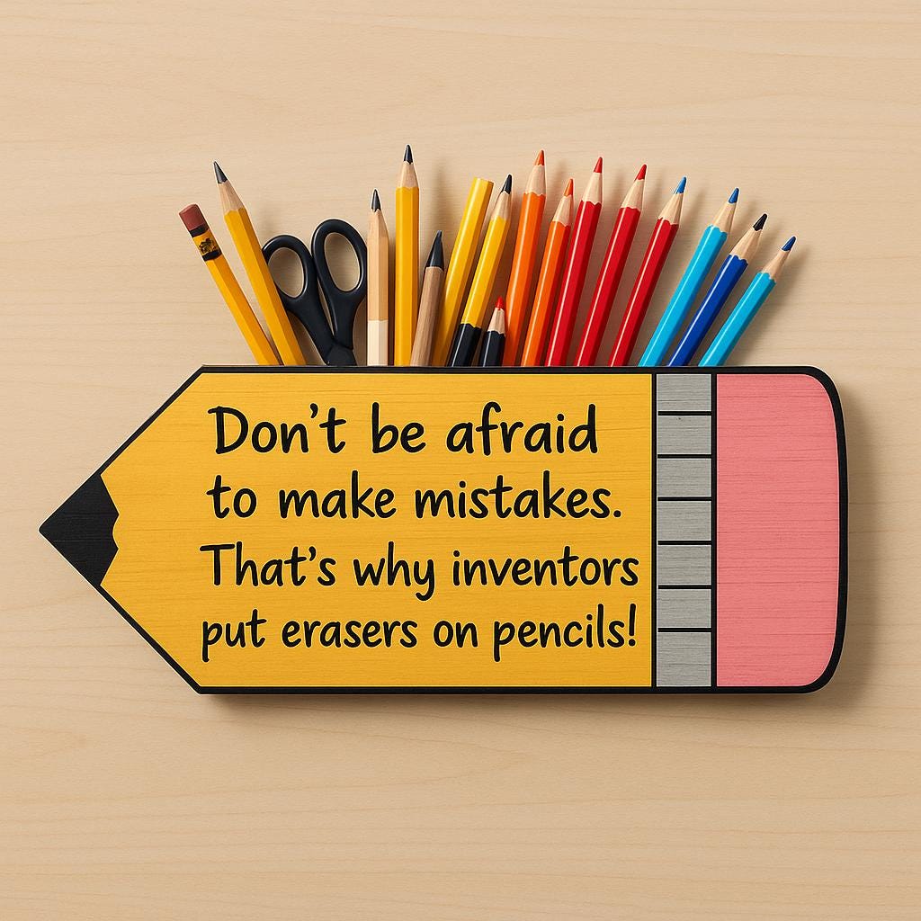 Pencil Shaped Holder with Quote, Inspirational Desk Organizer, Unique Teacher Appreciation Gift, Motivational Pen Caddy for Student Writer