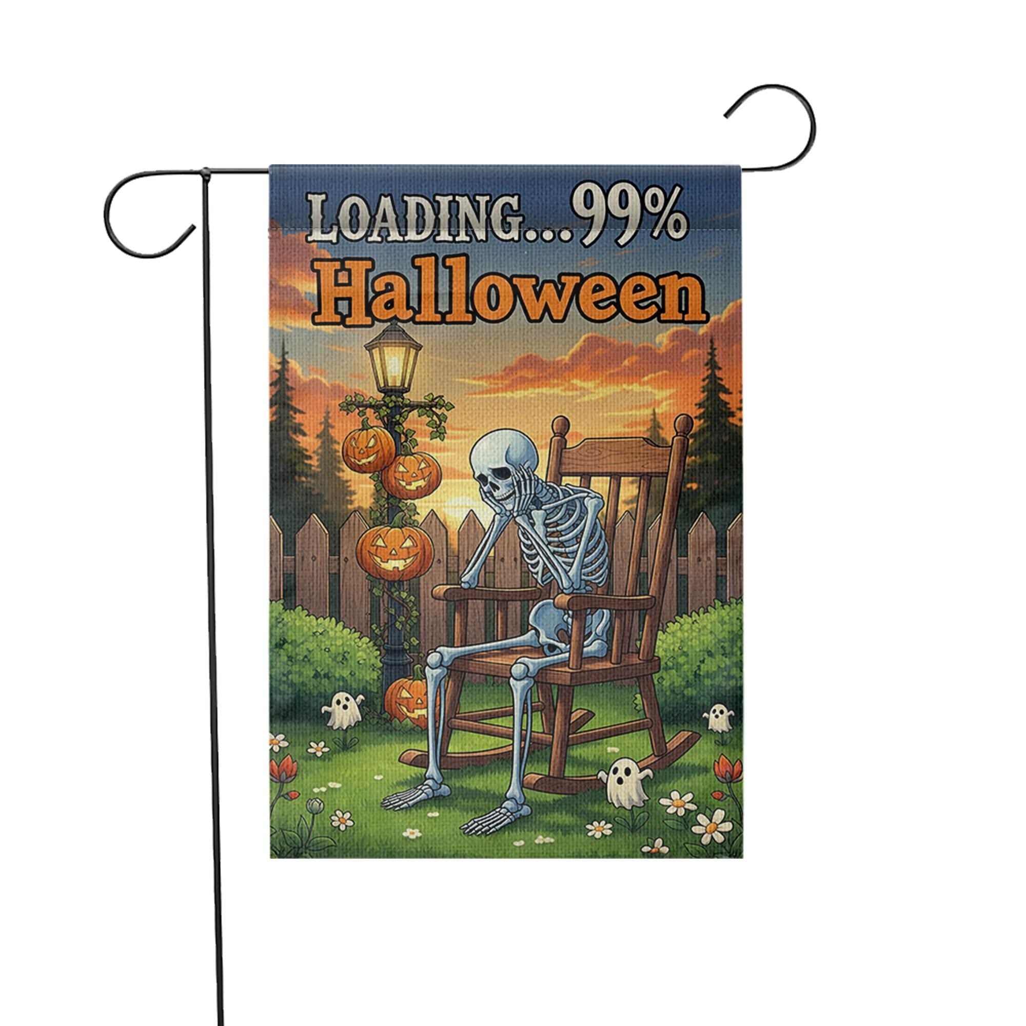 Loading Halloween Garden Flag, Funny Skeleton Decor, Halloween Countdown Flag, Spooky Yard Art, Unique Outdoor Banner, Autumn Gift