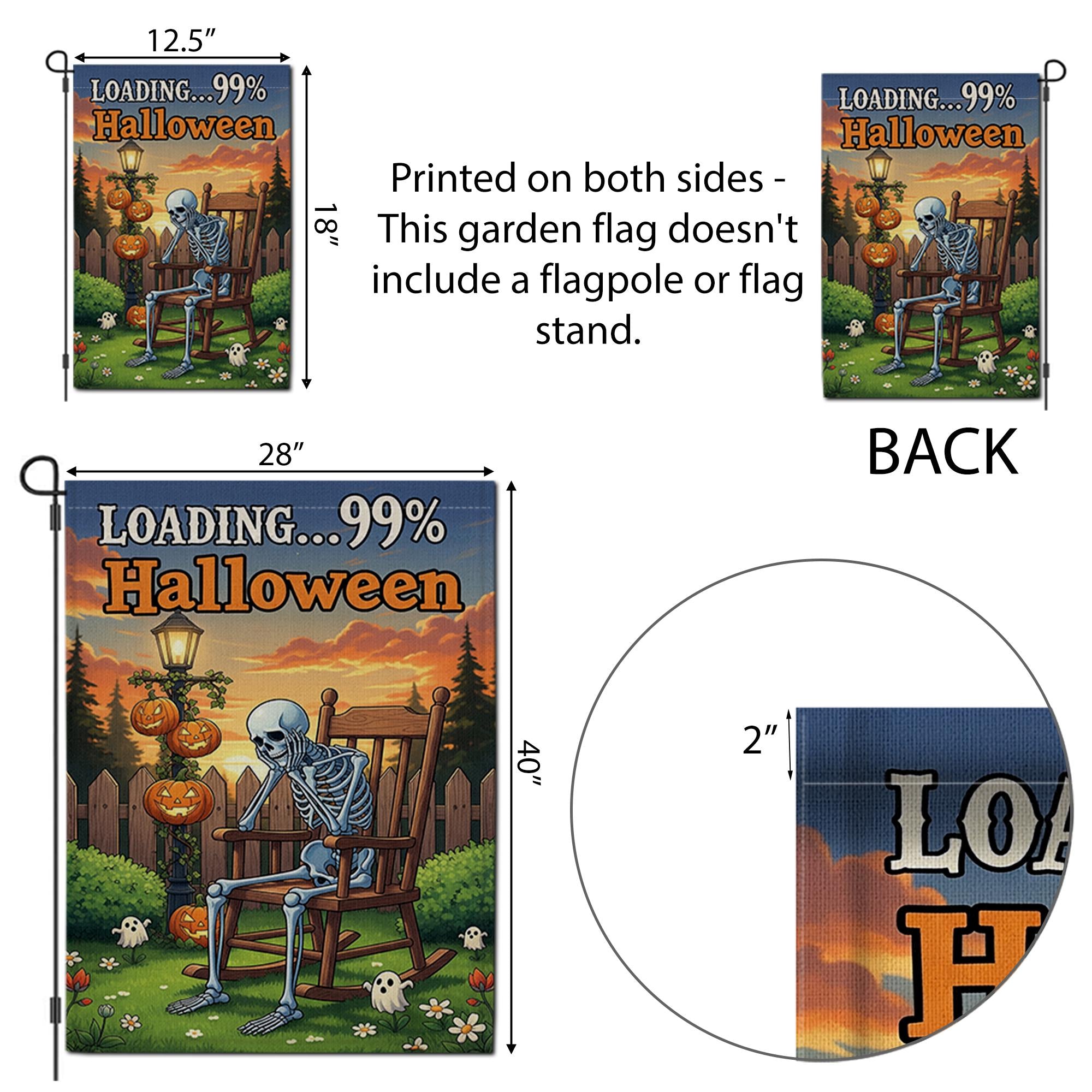 Loading Halloween Garden Flag, Funny Skeleton Decor, Halloween Countdown Flag, Spooky Yard Art, Unique Outdoor Banner, Autumn Gift