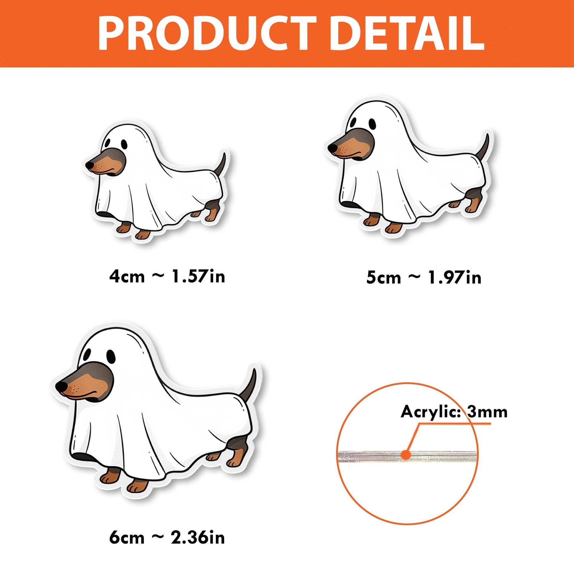 Ghost Dog Halloween Badge Reel - Cute Dachshund ID Holder for Nurses, Vet Techs, Teachers - Spooky Retractable Badge Clip Gift