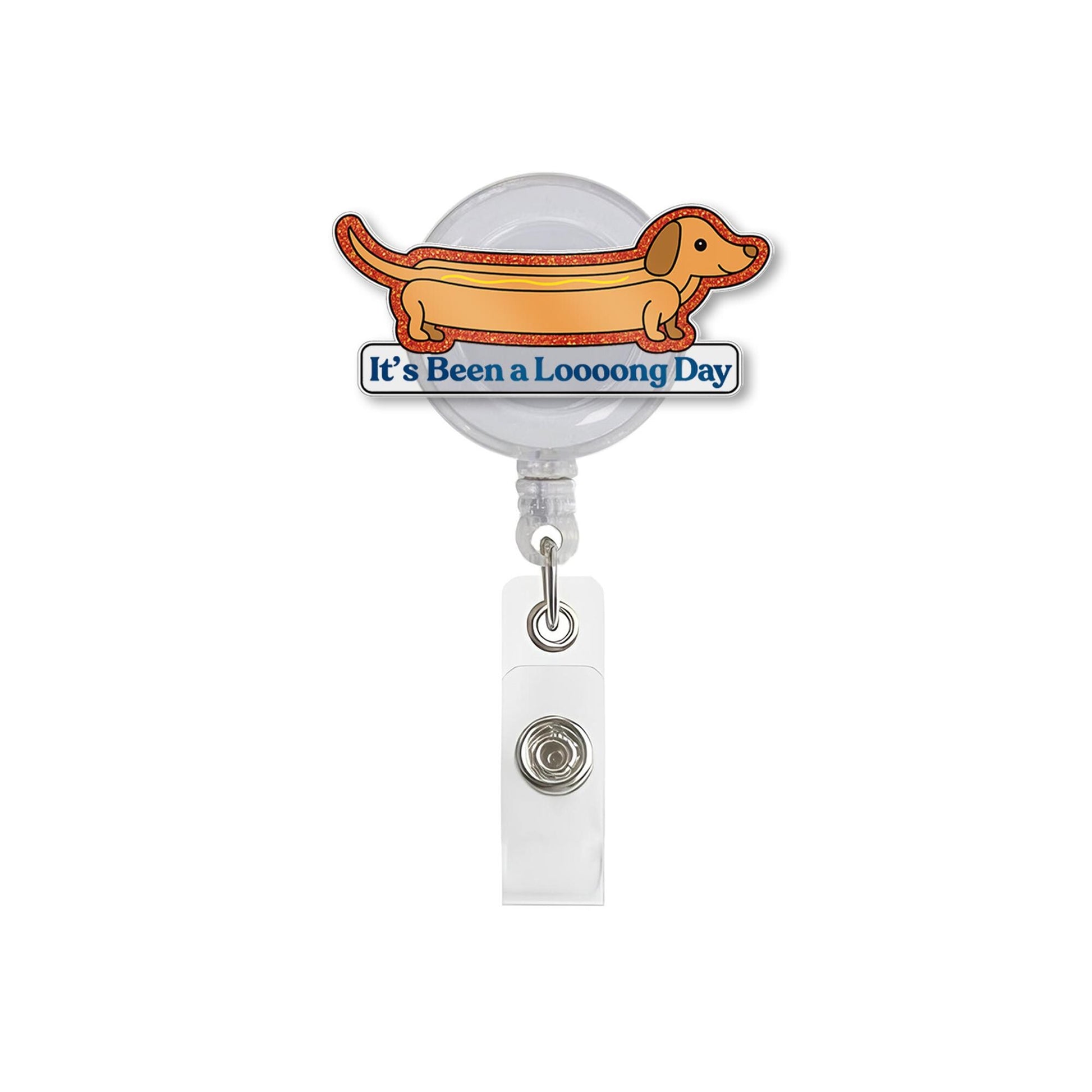 Funny Dachshund Badge Reel, It's Been a Loooong Day ID Holder, Cute Dog Nurse Badge, Wiener Dog Retractable Clip, Vet Tech Gift