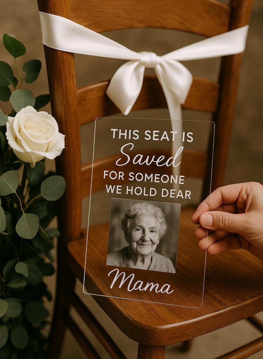 Reserved Memorial Sign for Wedding – Personalized In Loving Memory Plaque – Acrylic Sympathy Sign – Remembrance Wedding Décor Memorial Sign